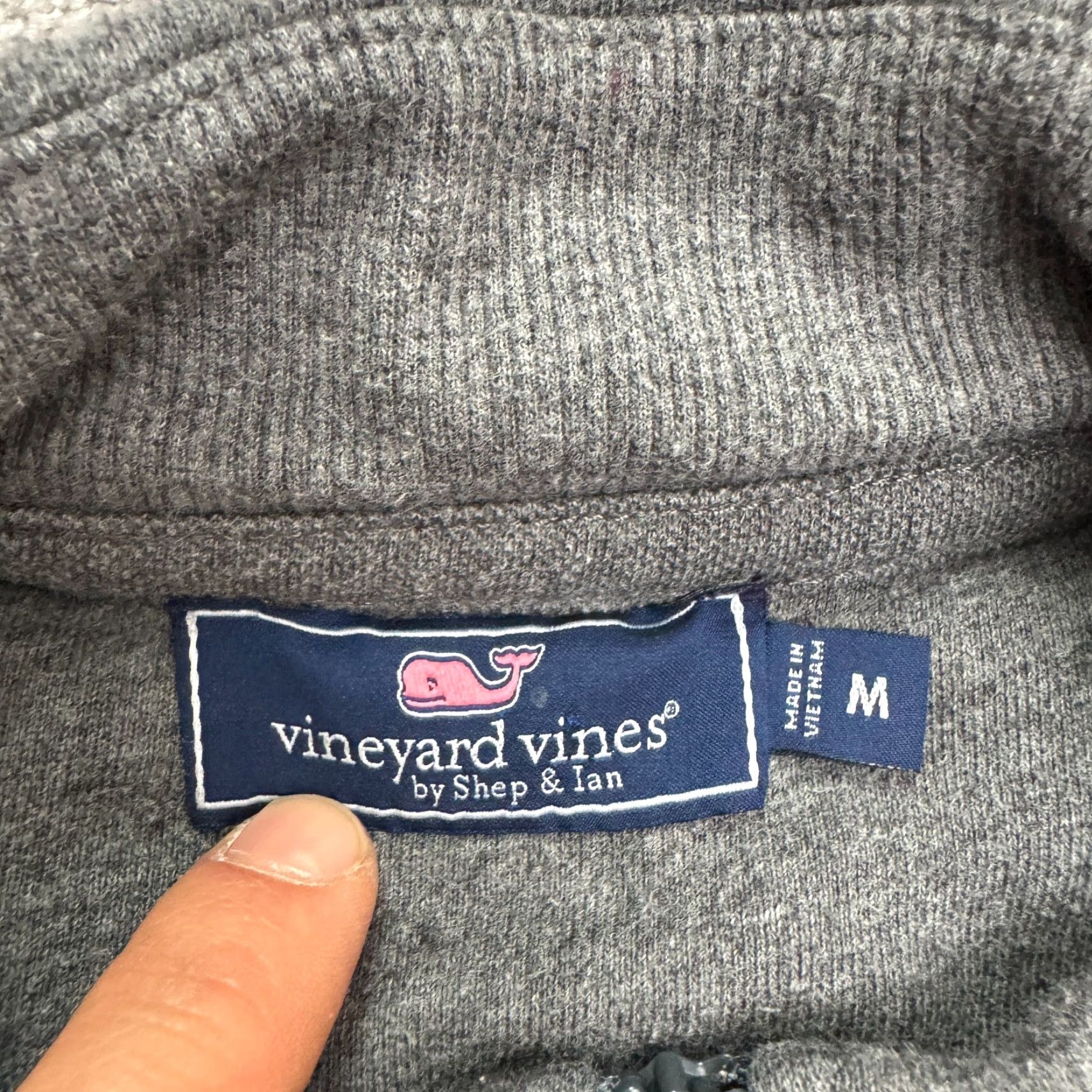 Vineyard Vines Vineyard Vines Miami Marlins 1/4 Zip Pullover Sweatshirt Mens Medium Gray Fleece Size M / US 6-8 / IT 42-44 - 7 Thumbnail