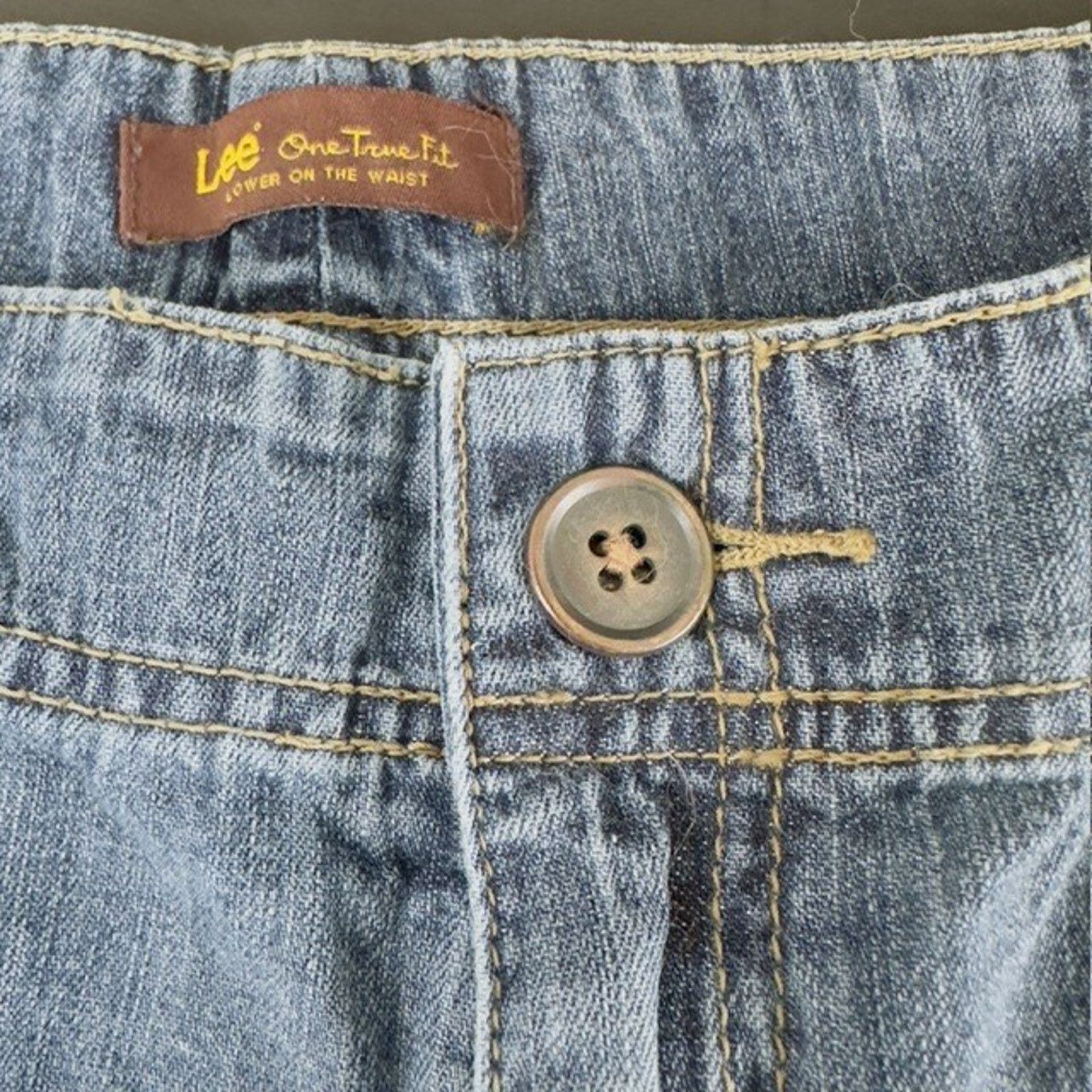 Lee Lee One True Fit Denim Jean Shorts 16M Blue Cuffed Mom VTG Size 38" / US 16 / IT 52 - 3 Thumbnail
