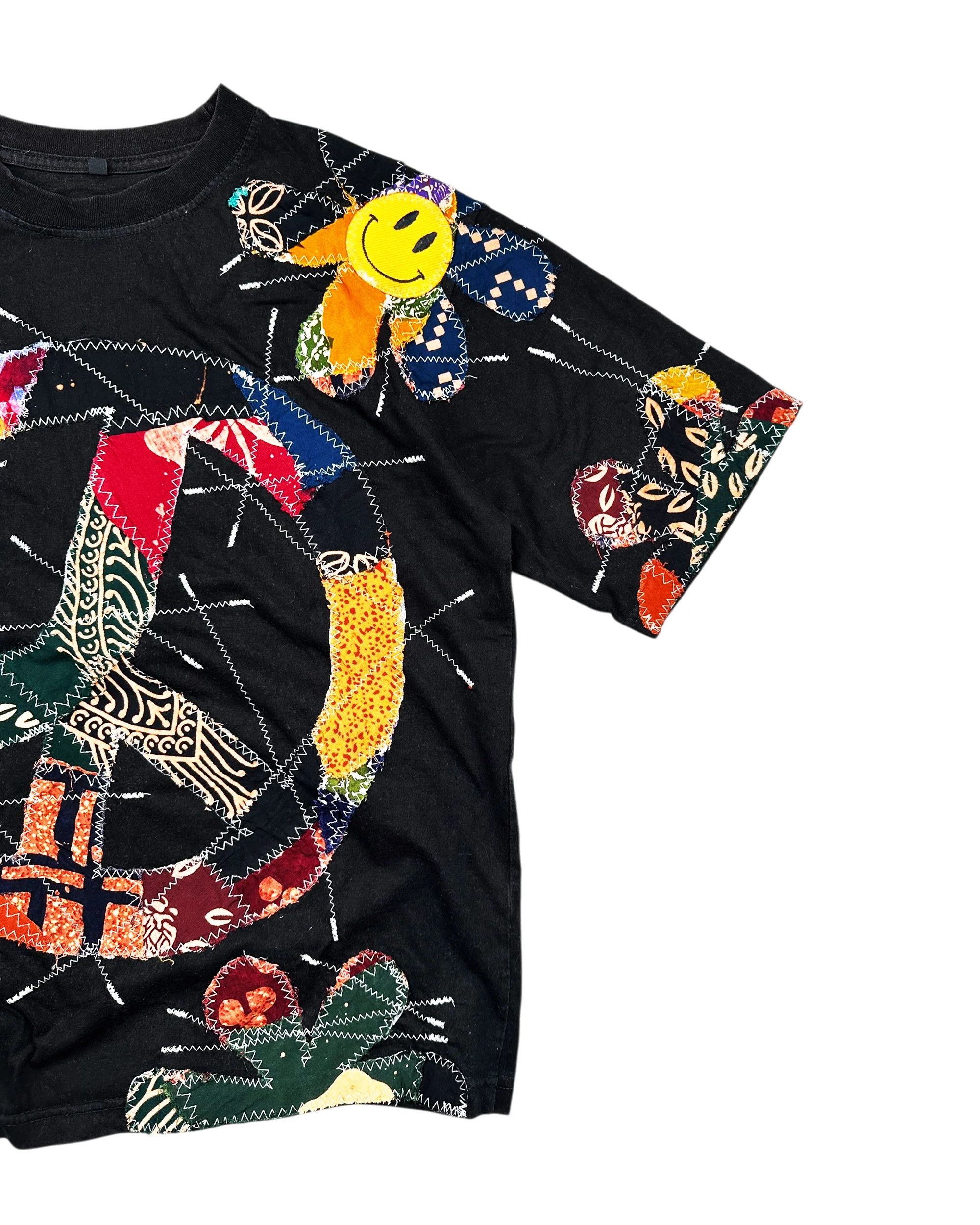Japanese Brand Re-worked 1 of 1 Peace Bloom Batik Patchworks T-shirt Size M Size US M / EU 48-50 / 2 - 4 Thumbnail