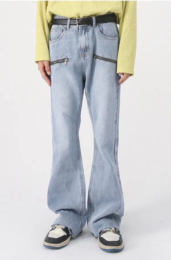 Japanese Brand Minami x Juri Washed distressed men's zipper flared jeans Size US 32 / EU 48 - 7 Thumbnail