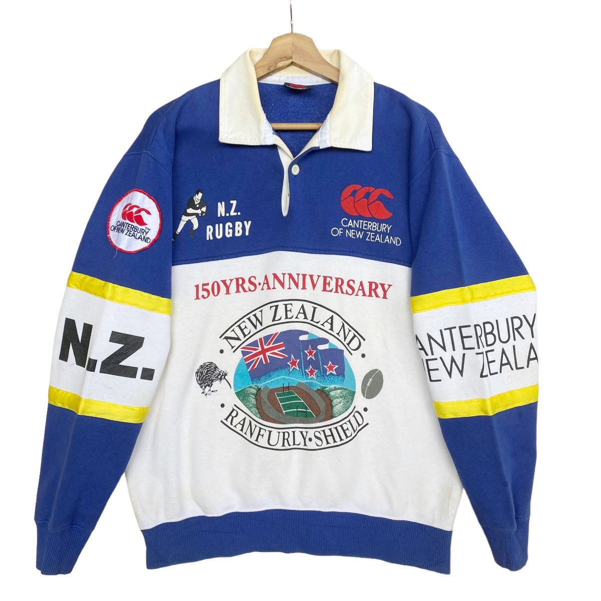 Canterbury of New Zealand Canterbury 150 Year Anniversarry Big Logo Collar Sweatshirt Size US M / EU 48-50 / 2 - 1 Thumbnail