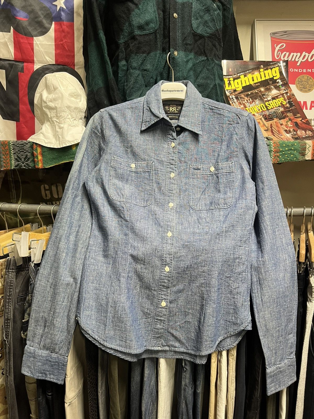RRL Ralph Lauren RRL ralph lauren chambray work seldvedge shirt Size US S / EU 44-46 / 1 - 1 Thumbnail