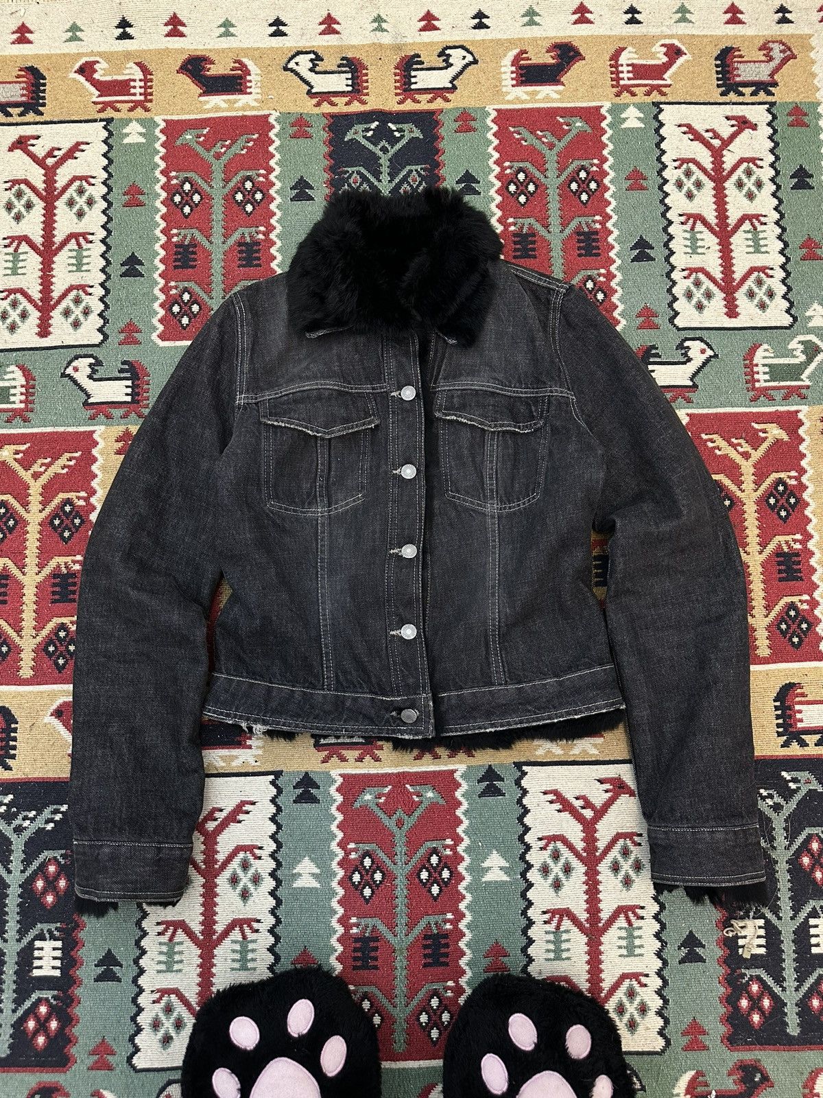 Pinko Vintage Pinko Denim Real Fur Avantgarde Jacket Size S / US 4 / IT 40 - 2 Thumbnail