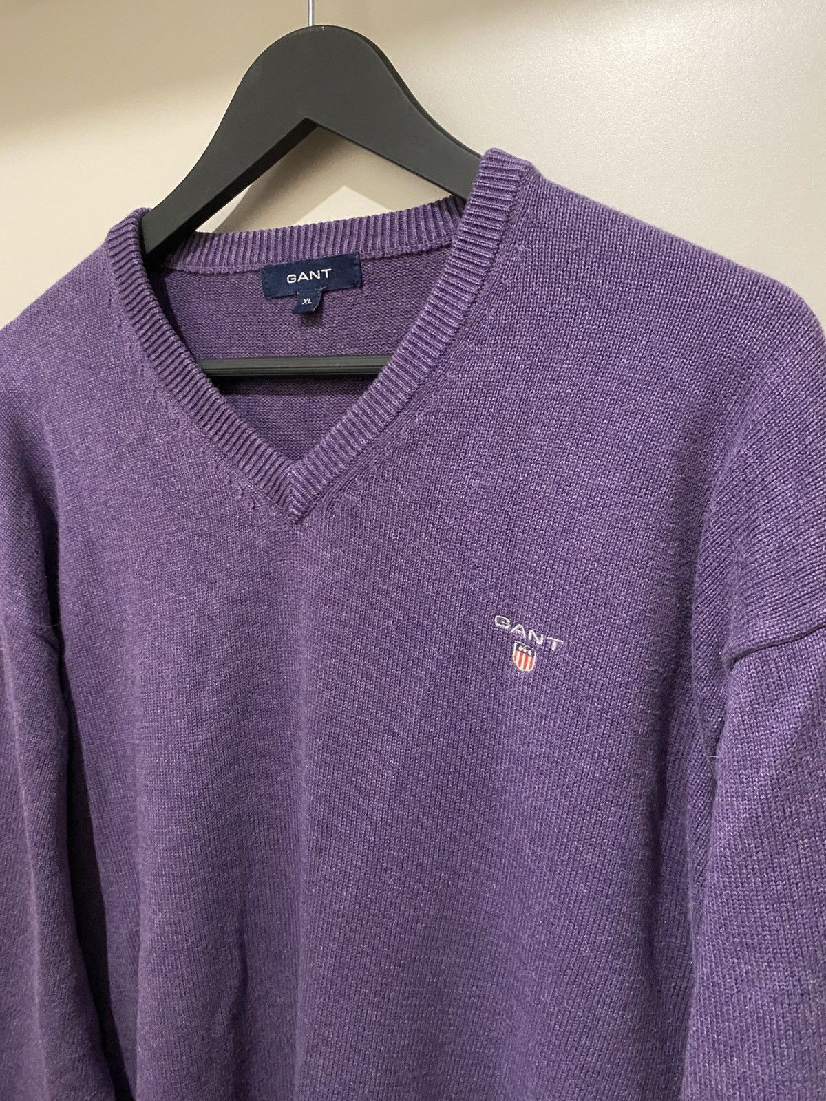 Gant GANT Sweater Purple V-neck Size US XL / EU 56 / 4 - 2 Thumbnail