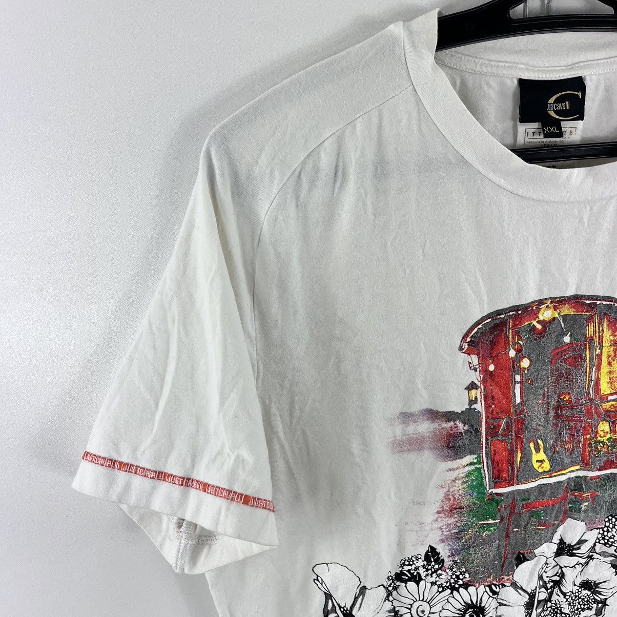 Just Cavalli Vintage Just Cavalli T-Shirt Big Logo White Size XXL Size US XXL / EU 58 / 5 - 2 Thumbnail
