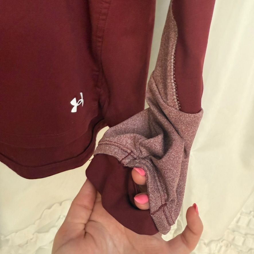 Under Armour Under Armour Womens ColdGear Burgundy Hoodie Thumbholes Medi Size M / US 6-8 / IT 42-44 - 6 Thumbnail