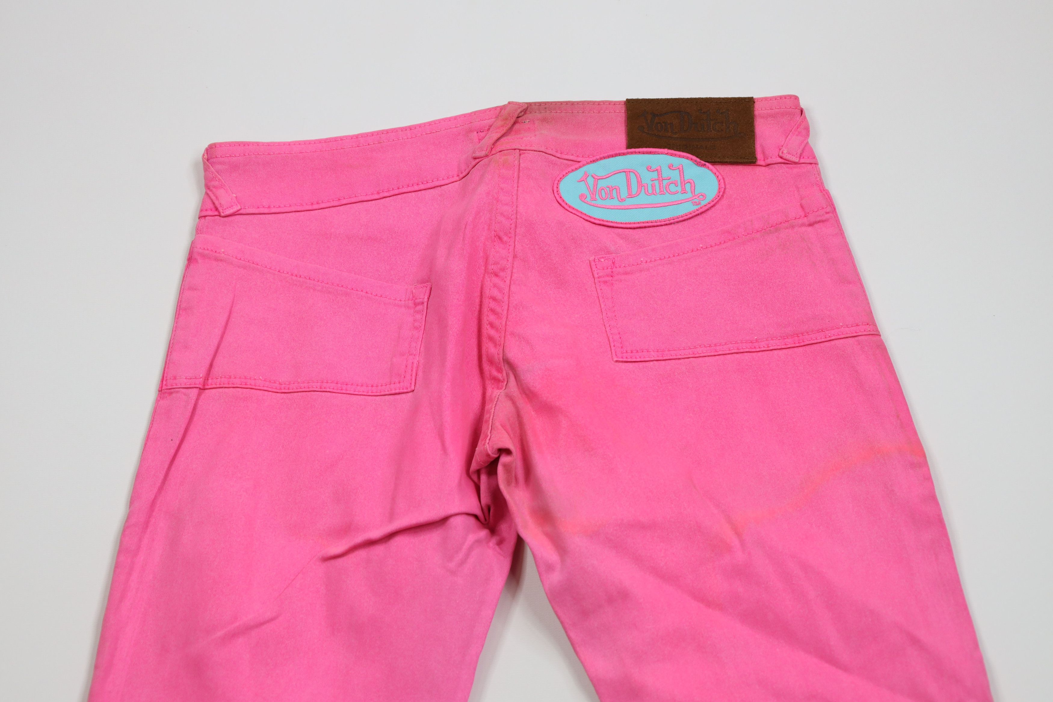 Vintage × Von Dutch Vintage 90s Y2K Von Dutch Babydoll Flared Pants Pink USA Size 27" / US 4 / IT 40 - 13 Thumbnail