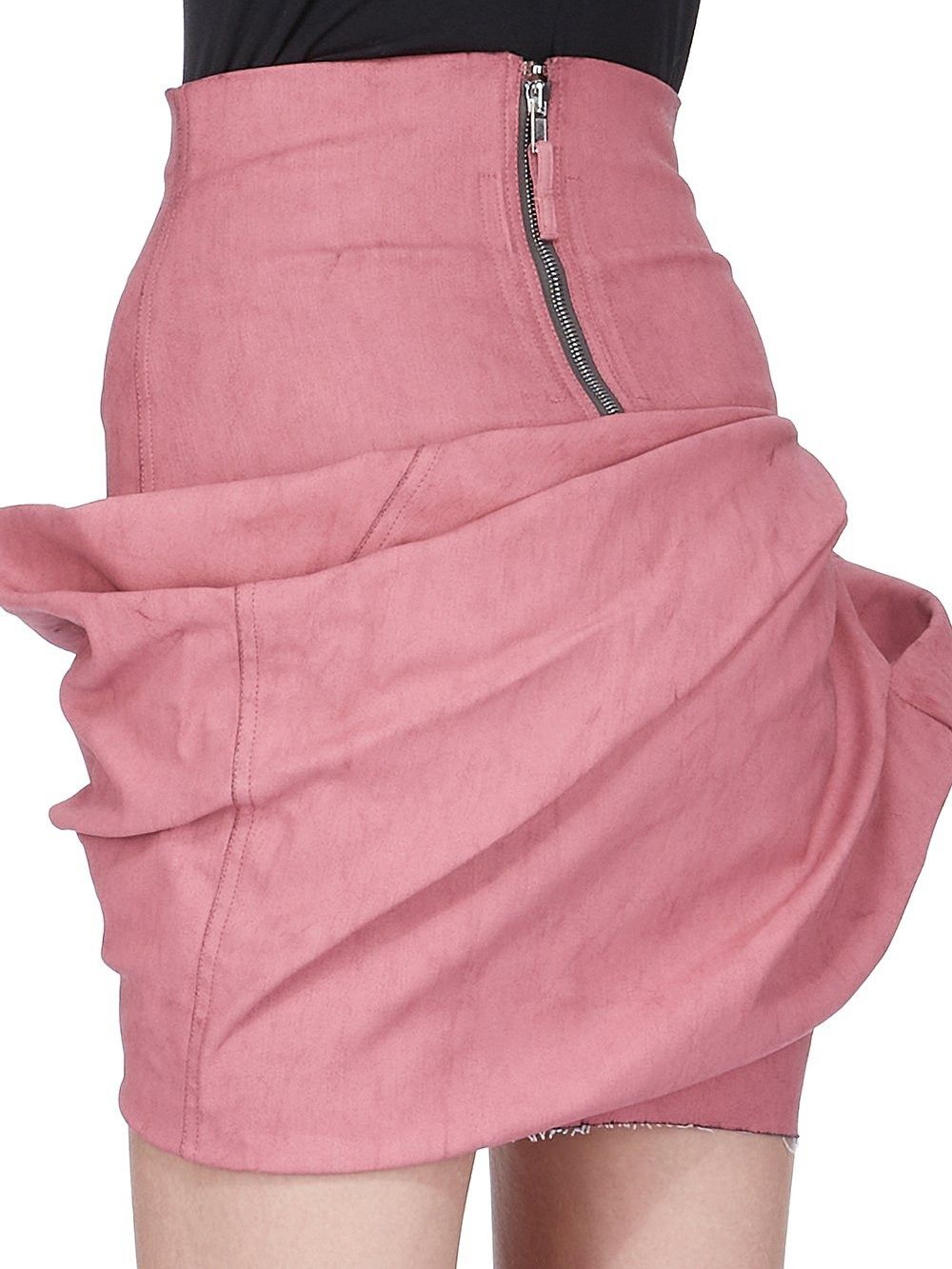 Rick Owens o1y0126 Denim Mini Skirt in Pink Size 28" / US 6 / IT 42 - 3 Thumbnail