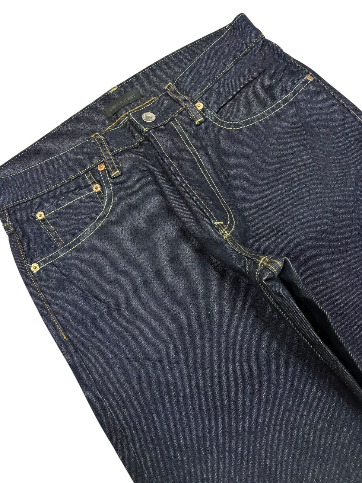 Japanese Brand × Kaihara Denim × Vintage Vintage Kaihara Uniqlo Blue Indigo Washed Raw Jeans Size US 30 / EU 46 - 3 Thumbnail