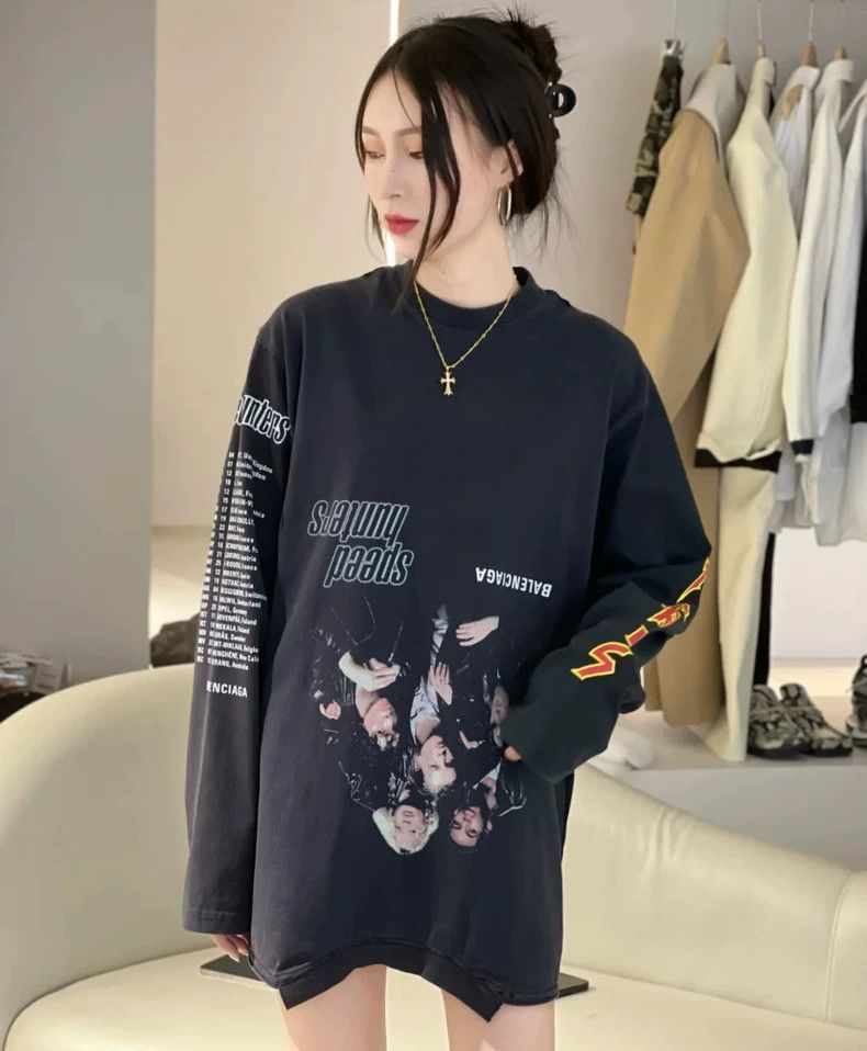Balenciaga Balenciaga Black Upside Down LOGO Long Sleeve Size US L / EU 52-54 / 3 - 4 Thumbnail