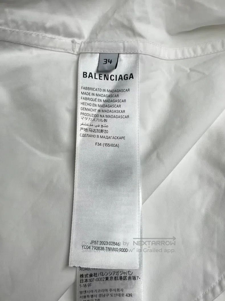 Balenciaga Balenciaga Small Logo Long Sleeve Solid Shirt Size XXS / US 00 / IT 34 - 3 Thumbnail