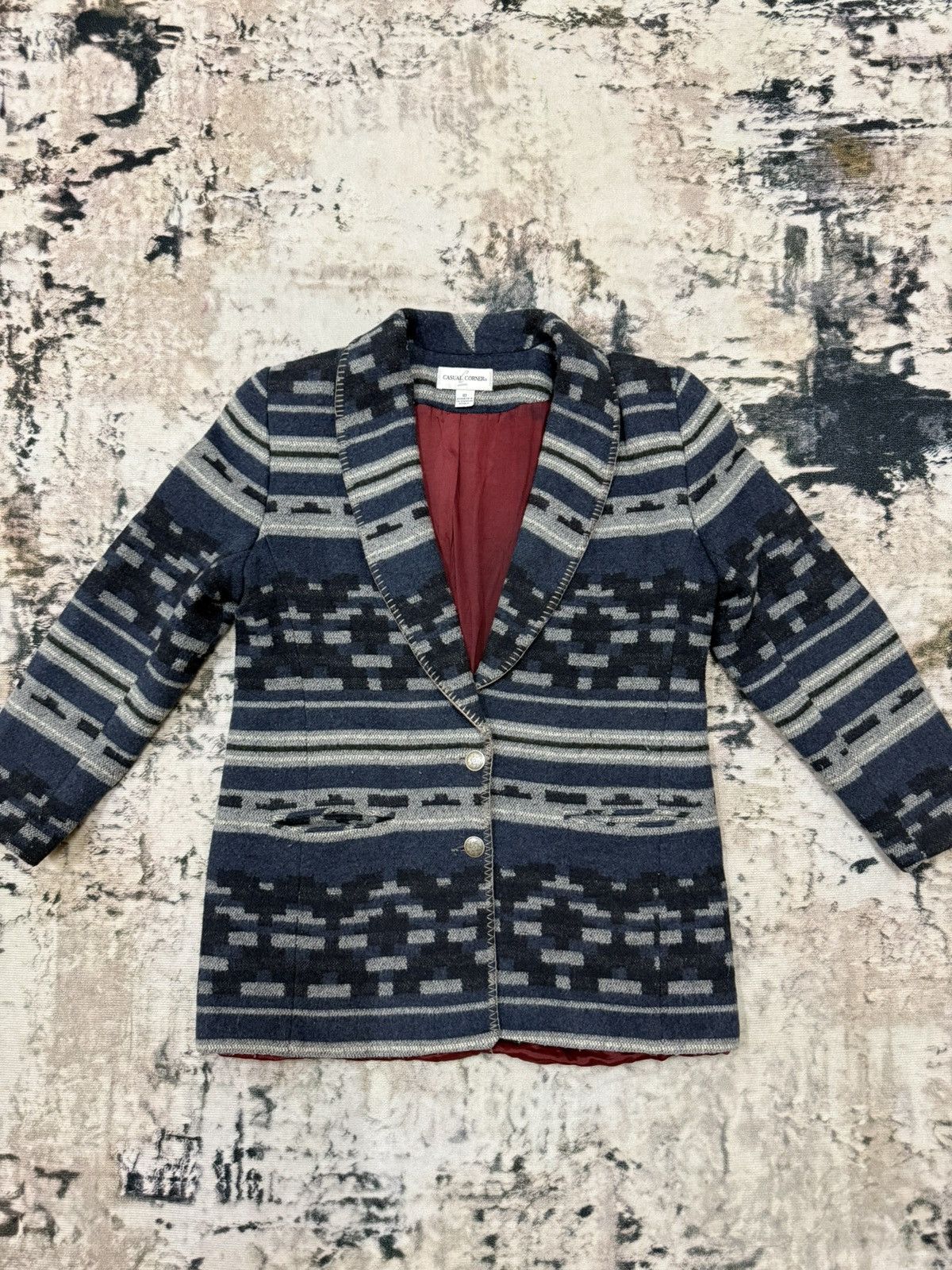Native × Vintage Vintage 90s Casual Corner Southwestern wool blend lined coat Size US M / EU 48-50 / 2 - 3 Thumbnail