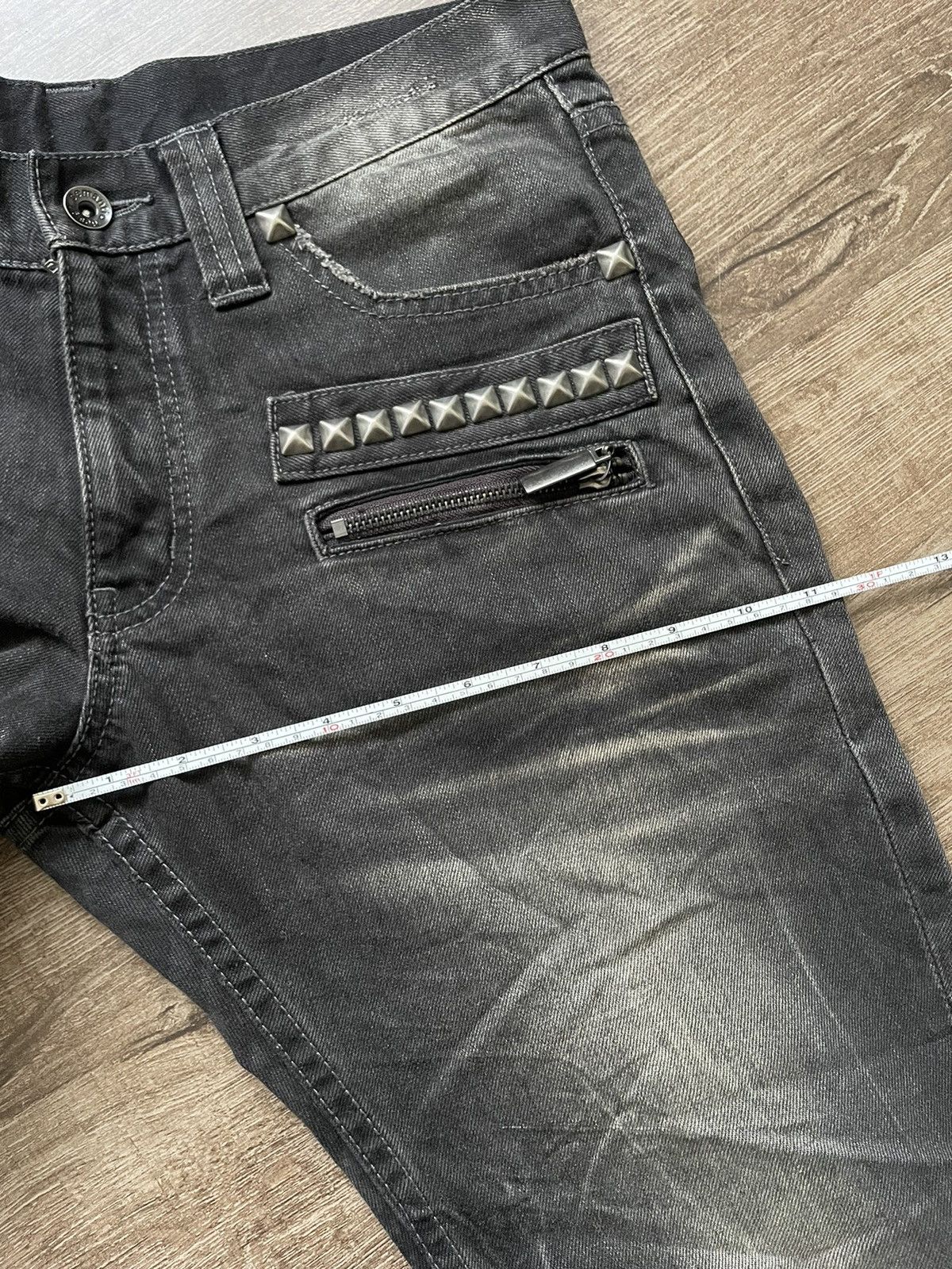 If Six Was Nine Semantic Design Punk Spiked Denim Size US 31 - 21 Thumbnail