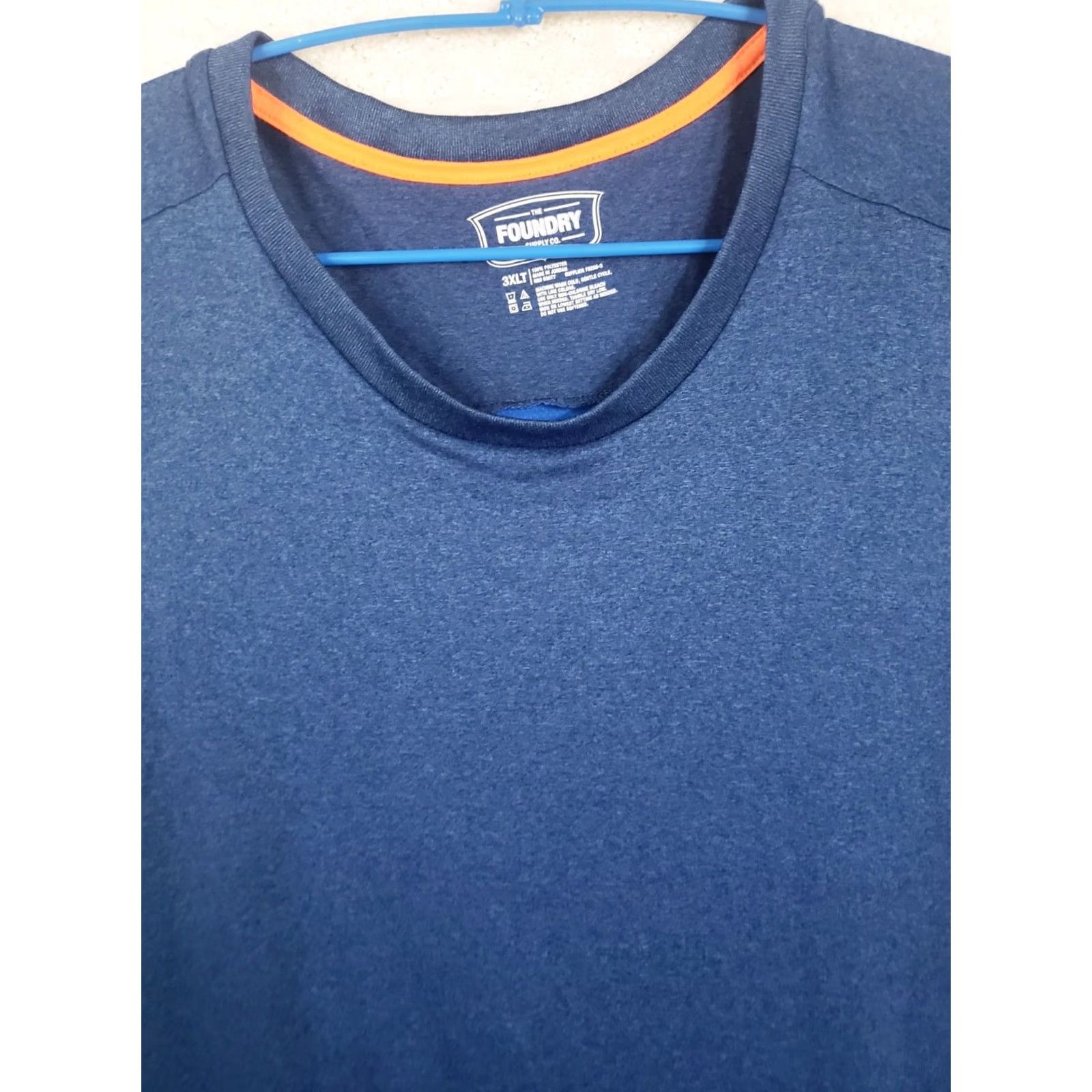 Vintage Foundry T-Shirt Sleeveless 3XLT Blue Men Big & Tall Crew Neck Logo All Seasons Breathable Cotton Polyester Knit Shirt Size US XXL / EU 58 / 5 - 3 Thumbnail