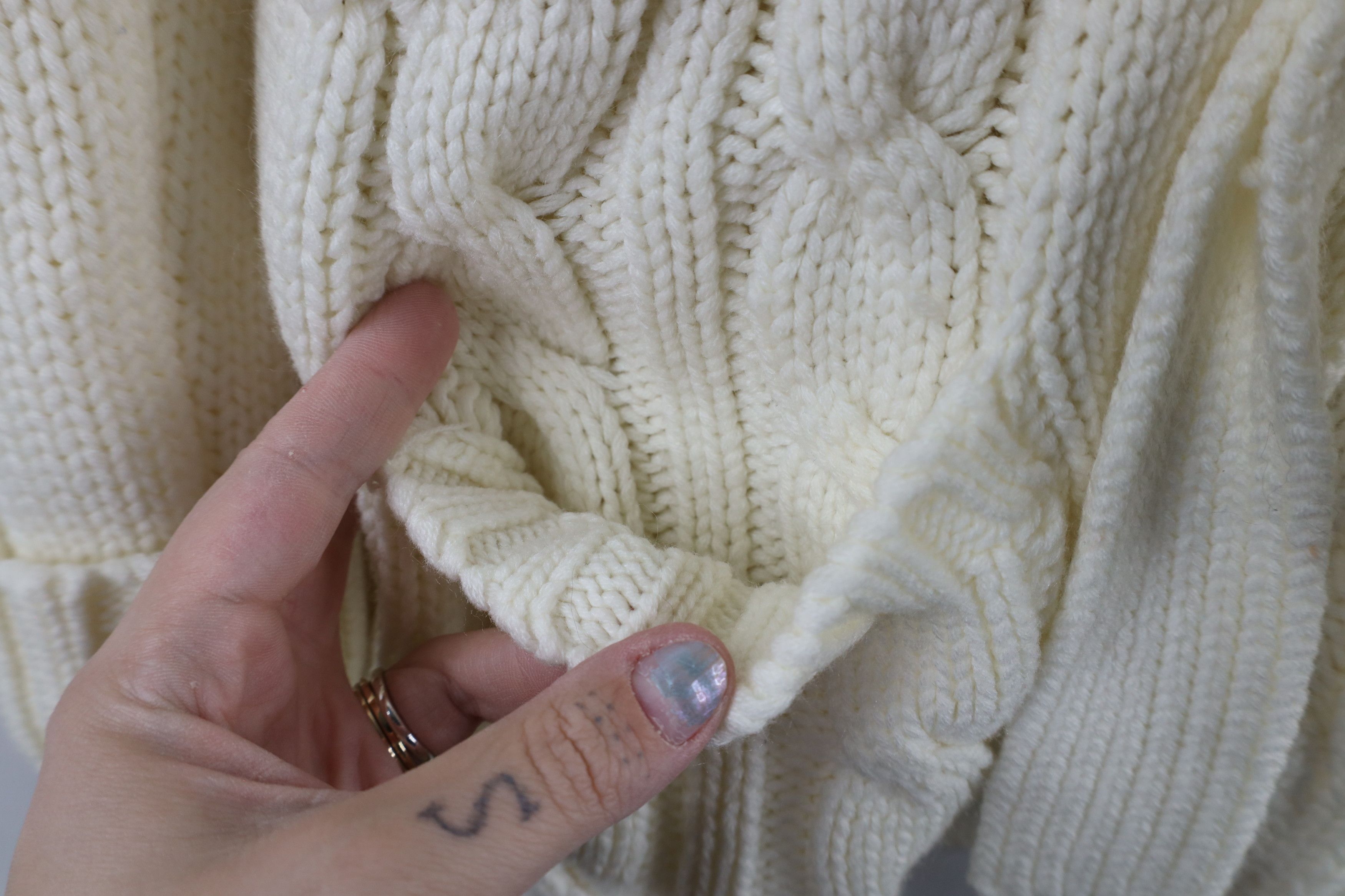 Vintage Vintage 70s Streetwear Cable Knit Fisherman Cardigan Sweater Size S / US 4 / IT 40 - 4 Thumbnail