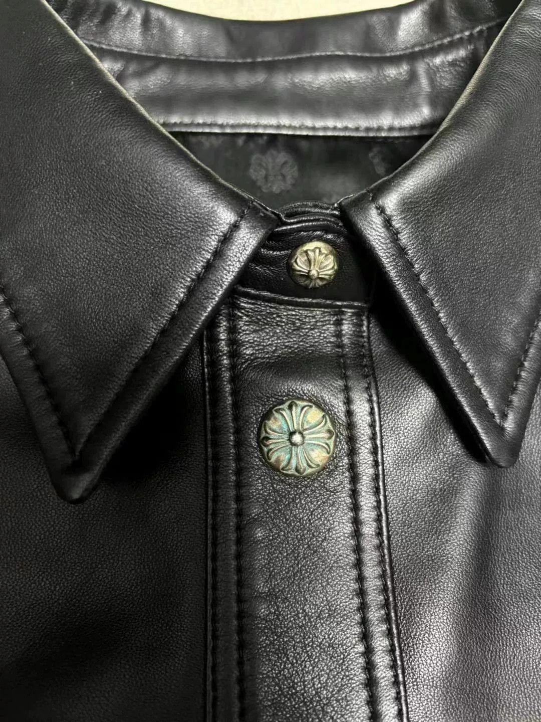 Chrome Hearts chrome hearts black leather work dog jacket Size US S / EU 44-46 / 1 - 6 Thumbnail