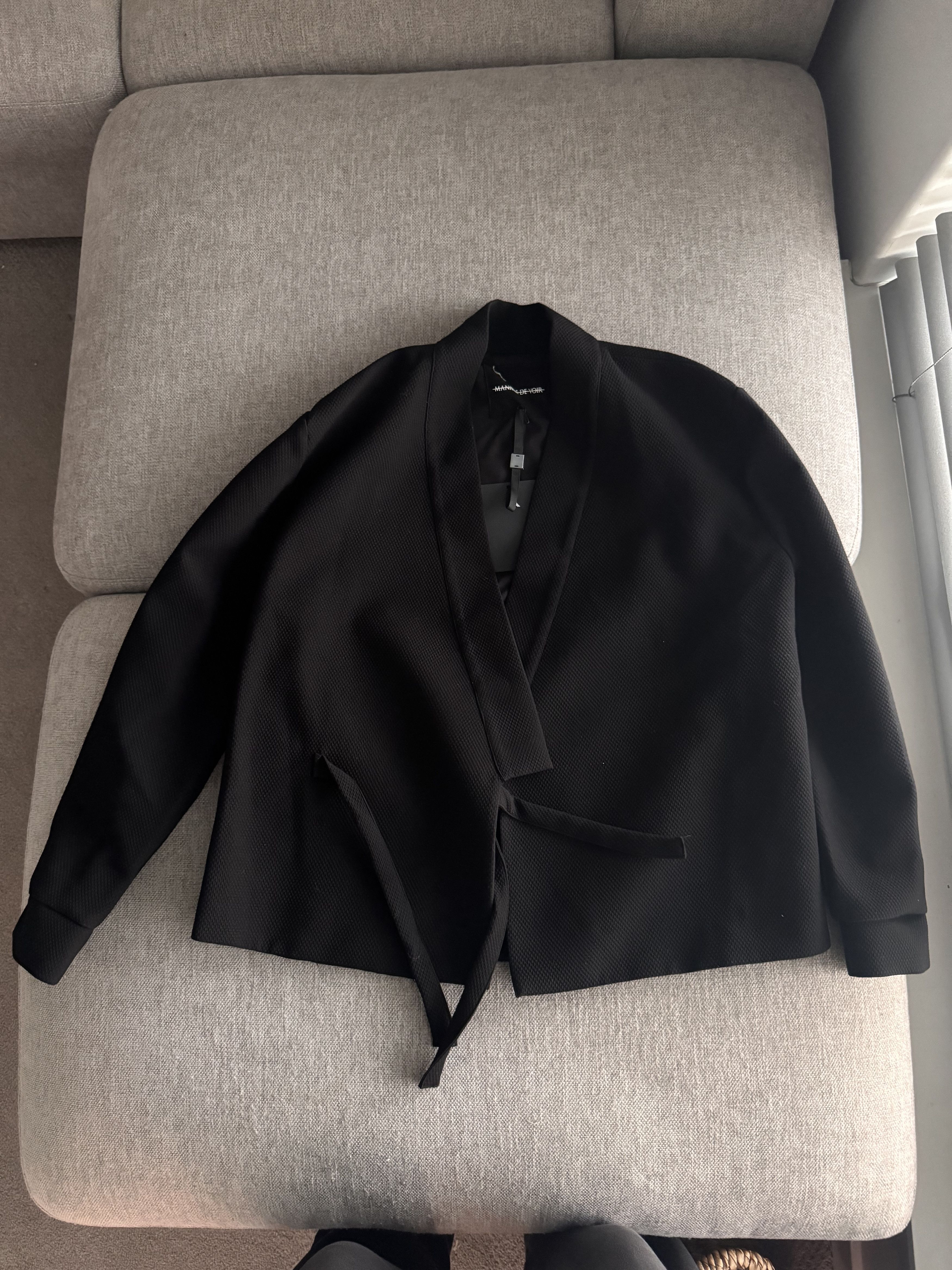 Maniere De Vior Textured Kimono Wrap Jacket Manier Blazer Size 40S - 1 Thumbnail
