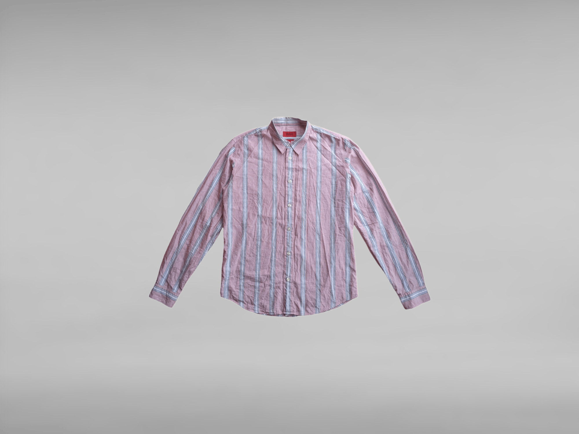 Hugo × Hugo Boss Hugo Boss Stripe Pink Longsleeve Cotton Shirt Size M Elvi Size US M / EU 48-50 / 2 - 2 Thumbnail