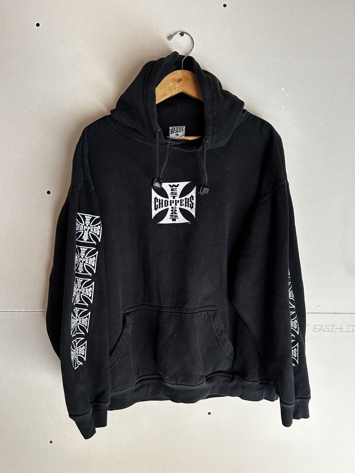 image of Crazy Vintage West Coast Choppers, Jesse Who Tag in Black/White, Men's (Size Large)