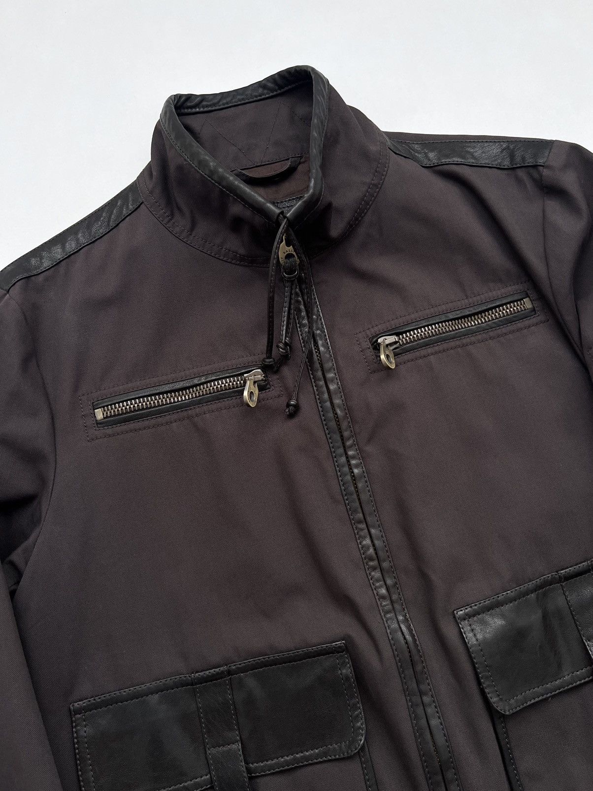 Bally Bally Canvas Leather Trimmed Brown Cargo Bomber Jacket Size US L / EU 52-54 / 3 - 7 Thumbnail
