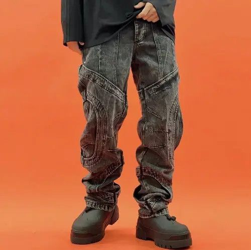 Japanese Brand Misaki x Miki Washed Distressed Jeans Trousers Opium style Size US 33 - 2 Thumbnail