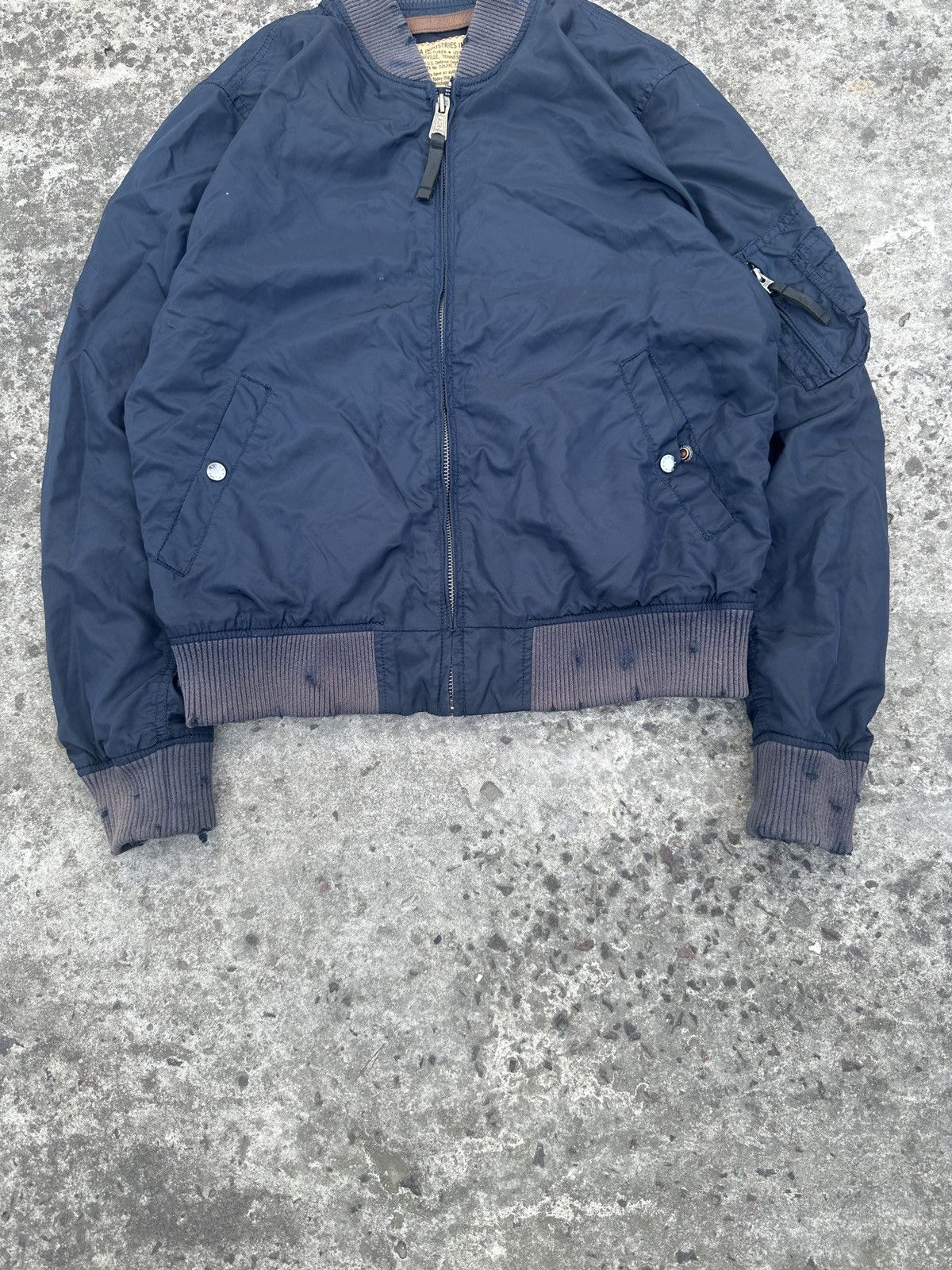 Alpha Industries × Vintage Y2K Vintage Alpha Industrial Bombers Distressed Jacket Rare Size US L / EU 52-54 / 3 - 2 Thumbnail
