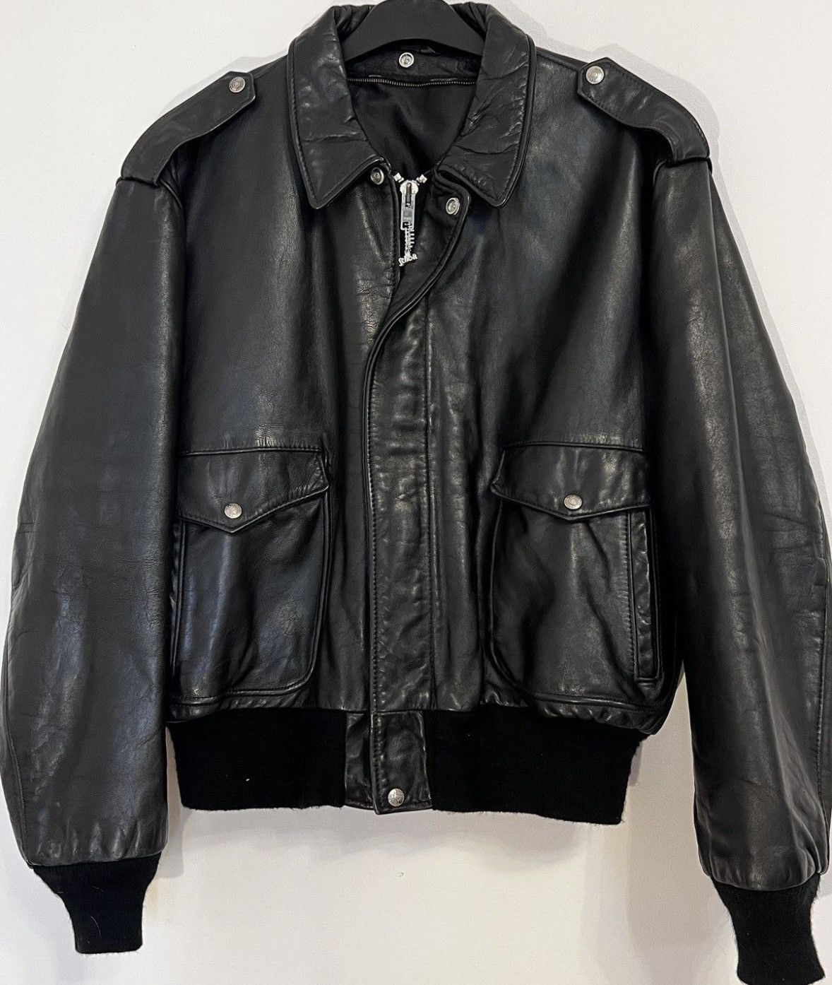 Schott Vintage Iconic Schott A2 Aviator Leather 21 Jacket Rare USA Size US L / EU 52-54 / 3 - 4 Thumbnail