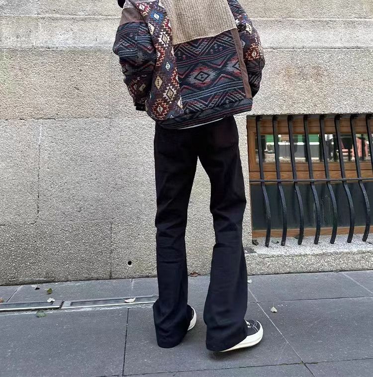 Japanese Brand × Vintage Vintage street wash micro flare black casual jeans Size US 28 / EU 44 - 4 Thumbnail