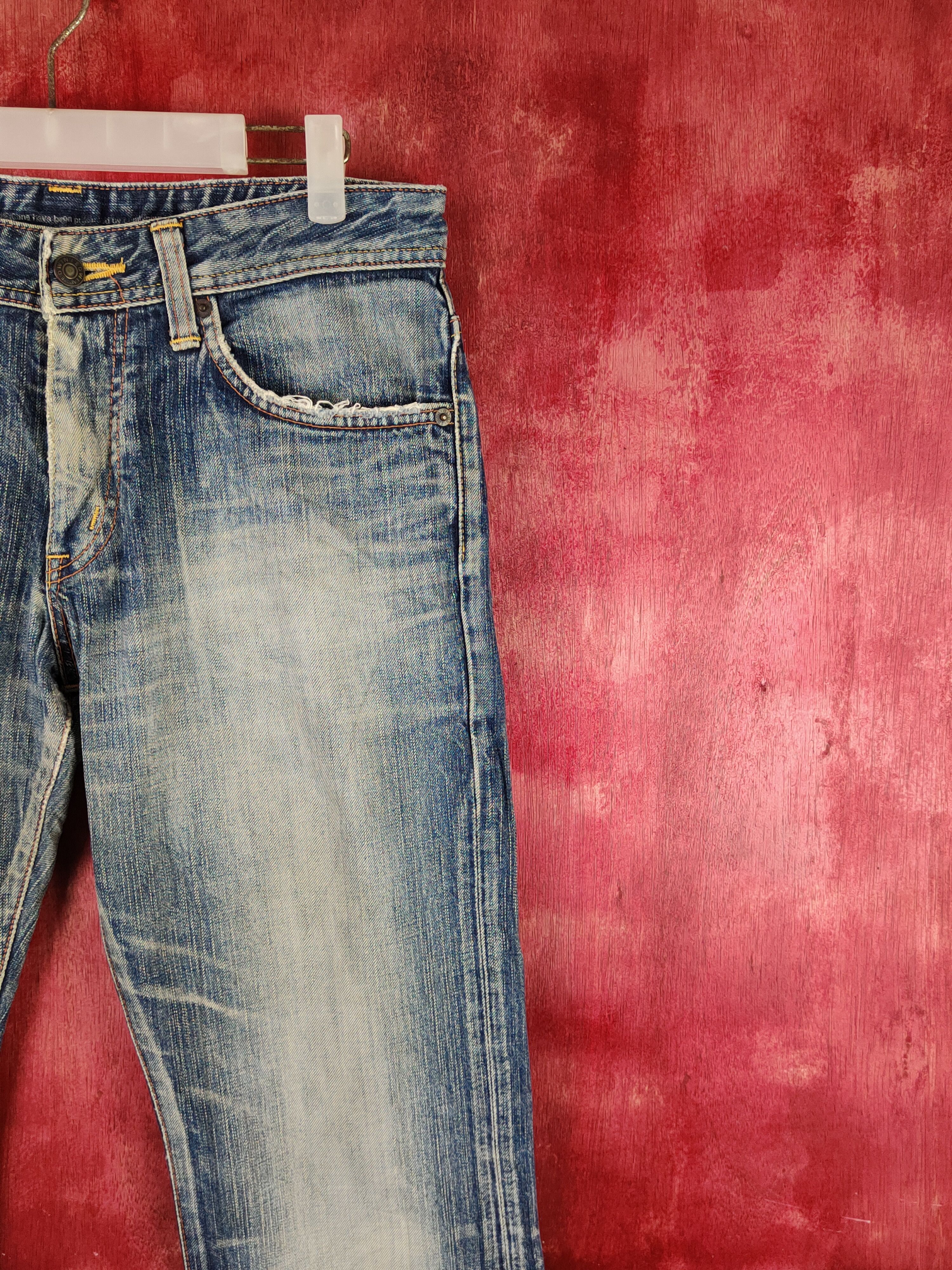 Edwin Edwin Dark Blue Faded Distressed Ripped Jeans #S2241 Size US 30 / EU 46 - 5 Thumbnail