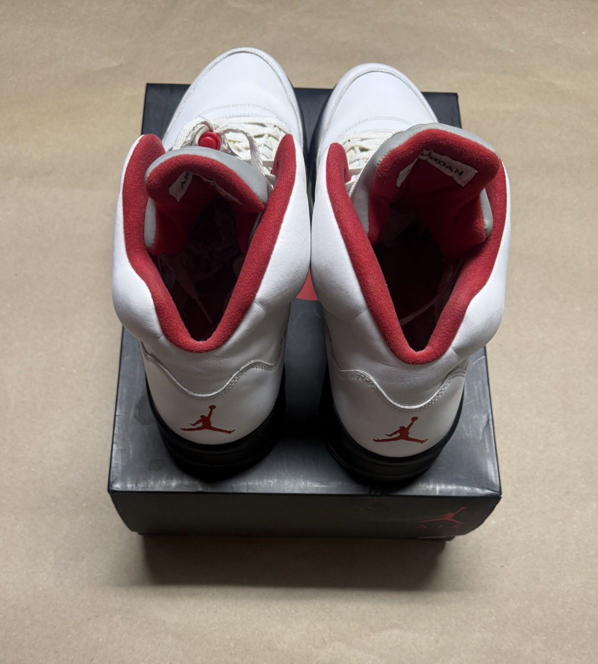 Jordan Brand Nike Air Jordan 5 V Retro White Fire Red Mens sz 14 Rare! Size US 14 / EU 47 - 4 Thumbnail