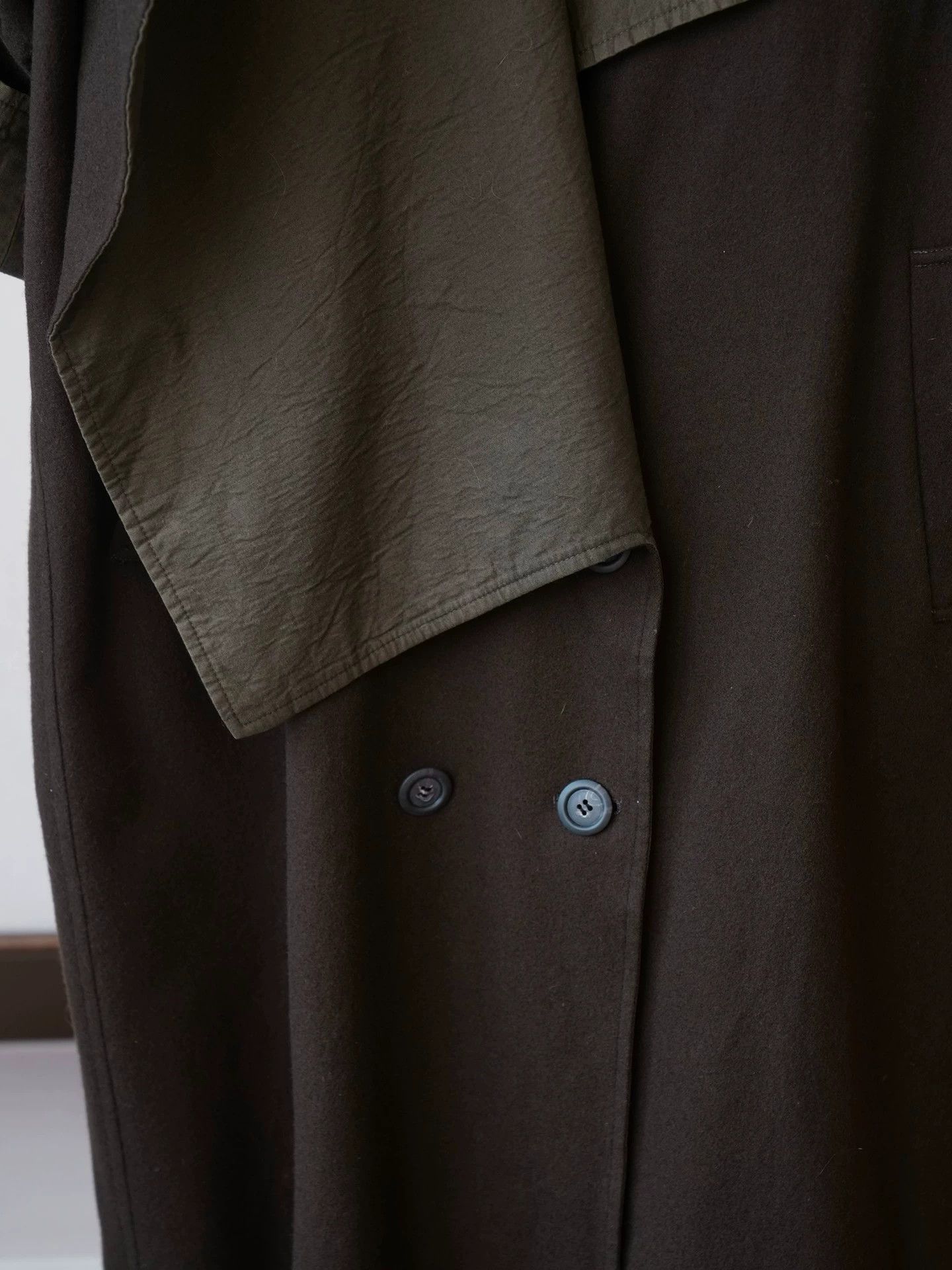 Vintage Vintage Military Green Wool Oversized Robe Unisex Lined Size ONE SIZE - 5 Thumbnail