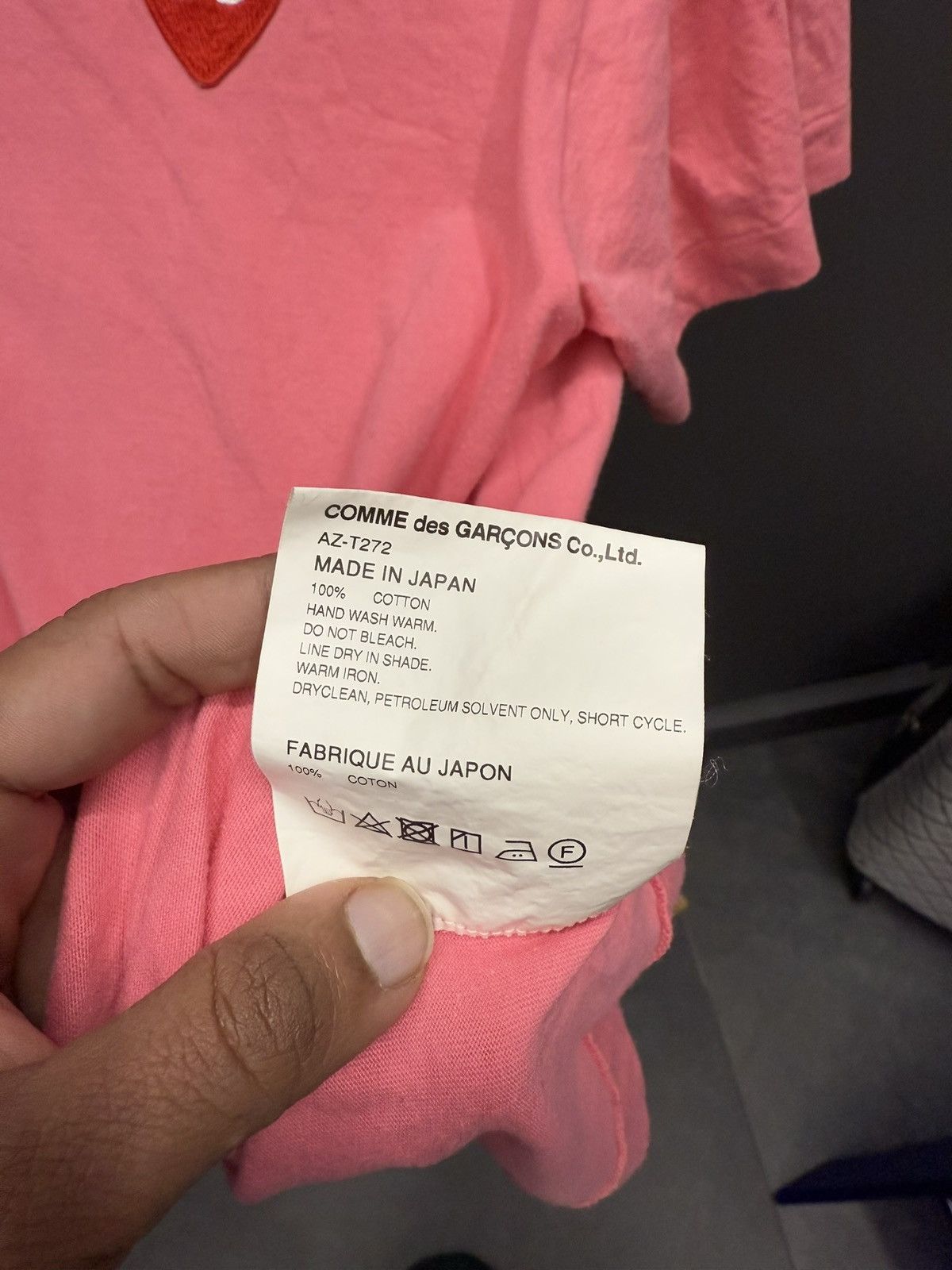 Comme des Garcons PLAY Comme Des Garcons PLAY Pink Heart T-Shirt Size US M / EU 48-50 / 2 - 5 Thumbnail