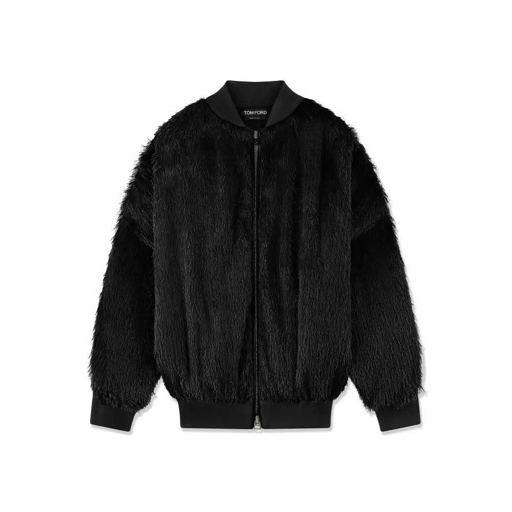 Tom Ford o1loc1c1124 FL0013 Viscose Fake Fur Bomber Jacket Black Size XS / US 0-2 / IT 36-38 - 1 Thumbnail