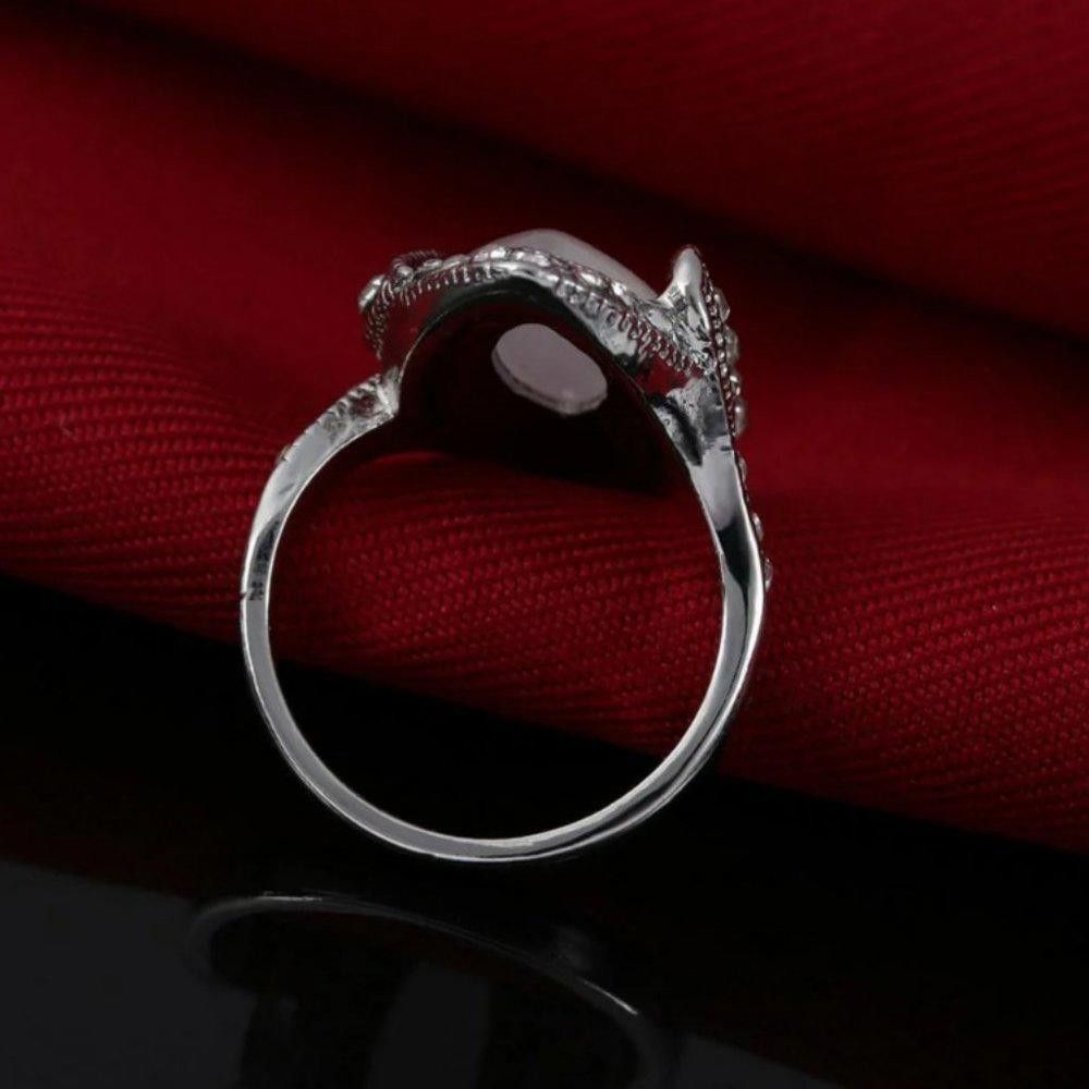 Designer Vintage Moonstone White Marquise Silver Ring - Size 6 Size ONE SIZE - 6 Thumbnail