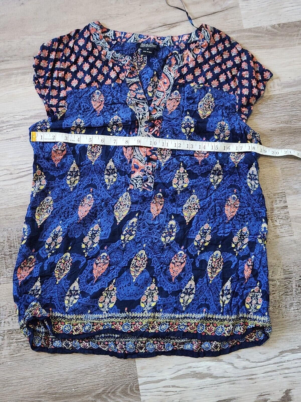 Lucky Brand Lucky Brand Top Medium Live In Love Short Sleeve V Neck Boho Size M / US 6-8 / IT 42-44 - 4 Thumbnail