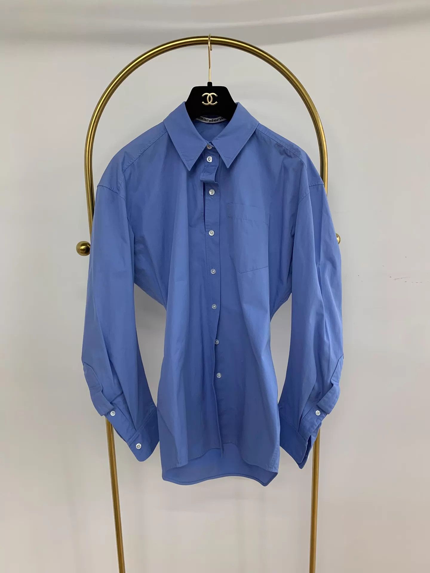 Alexander Wang ALEXANDER WANG Blue Waist-Tie Shirt Women's 2 Like New Size XS / US 0-2 / IT 36-38 - 1 Thumbnail