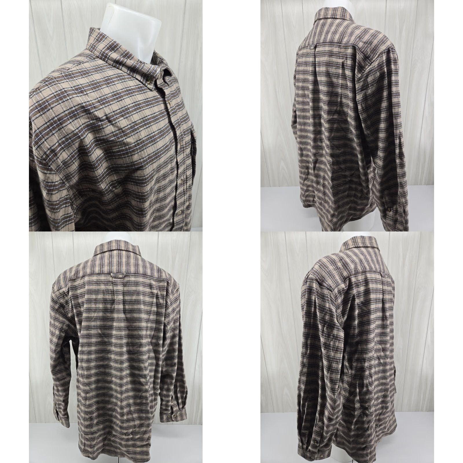 Vintage Drake Waterfowl Button-Up Flannel Shirt 2XL Brown Gray Plaid Shirt Men Regular Cotton Blend Long Sleeve Jacket Casual Workwear Size US XXL / EU 58 / 5 - 8 Thumbnail
