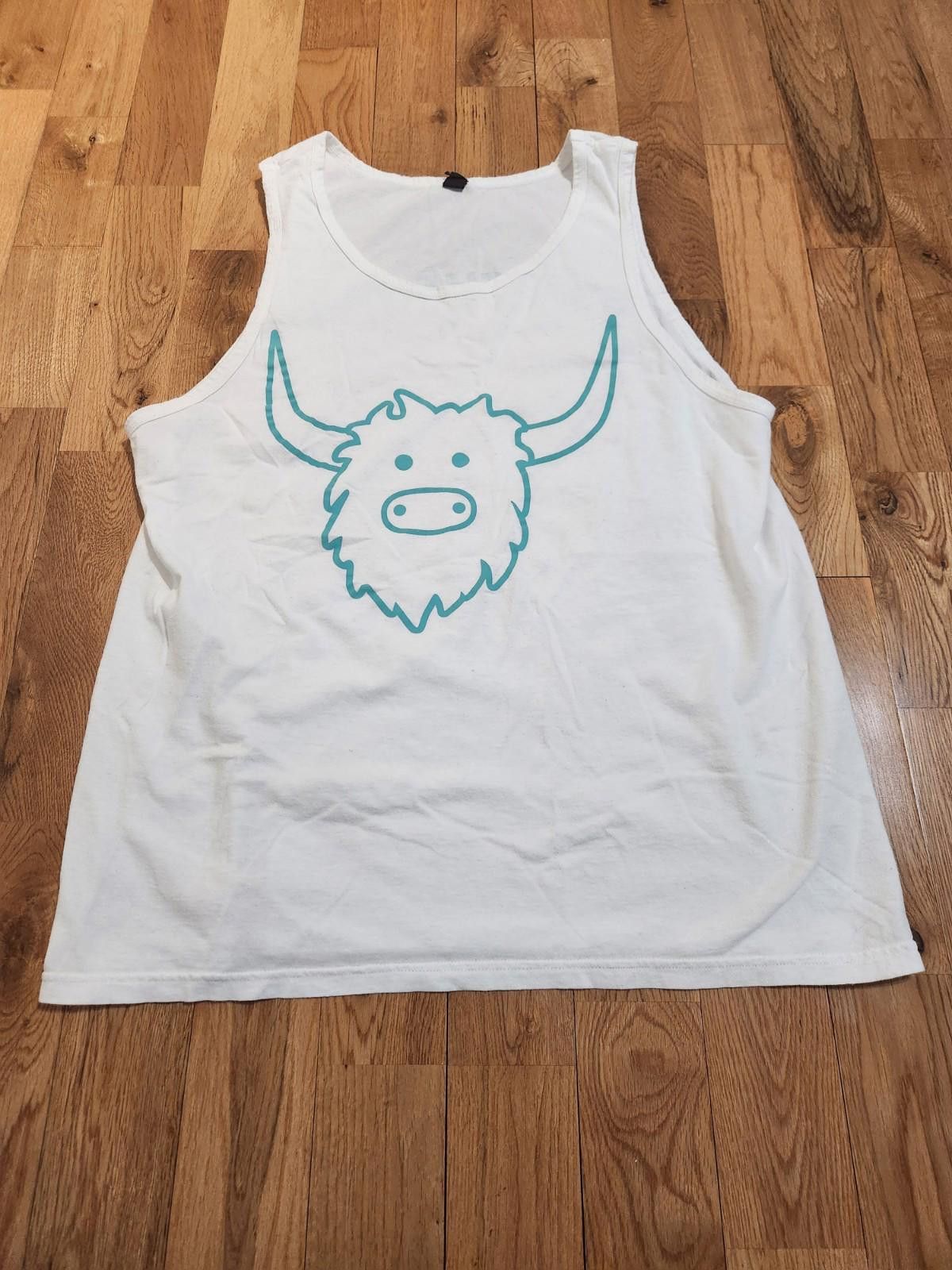 Designer Vintage Yik Yak Ride The Yak Tank Top Shirt White Men's L Size US L / EU 52-54 / 3 - 1 Thumbnail