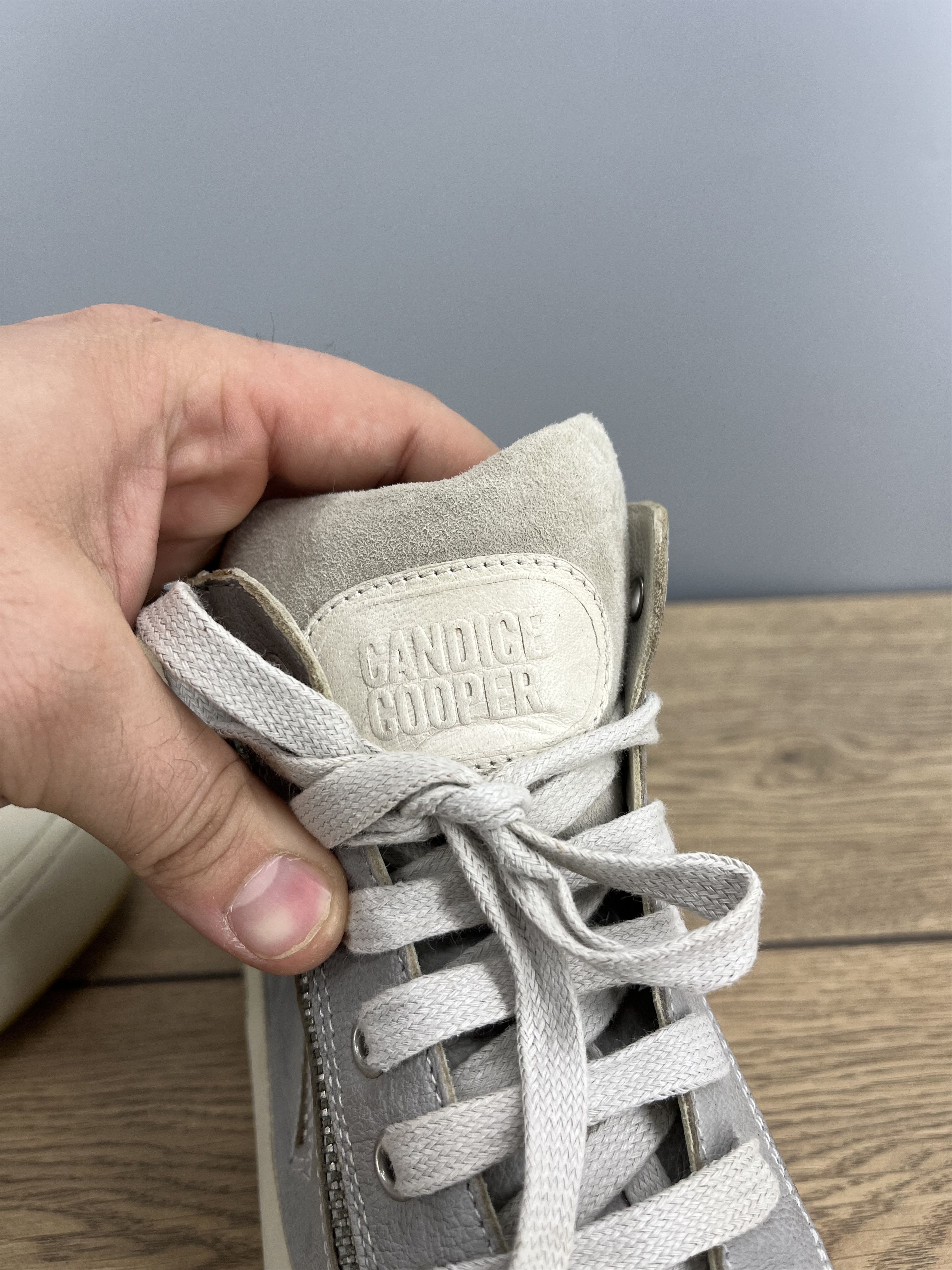 Vintage Candice Cooper Hi-Top Leather Sneakers EU 41 Gray Size US 9.5 / IT 39.5 - 14 Thumbnail