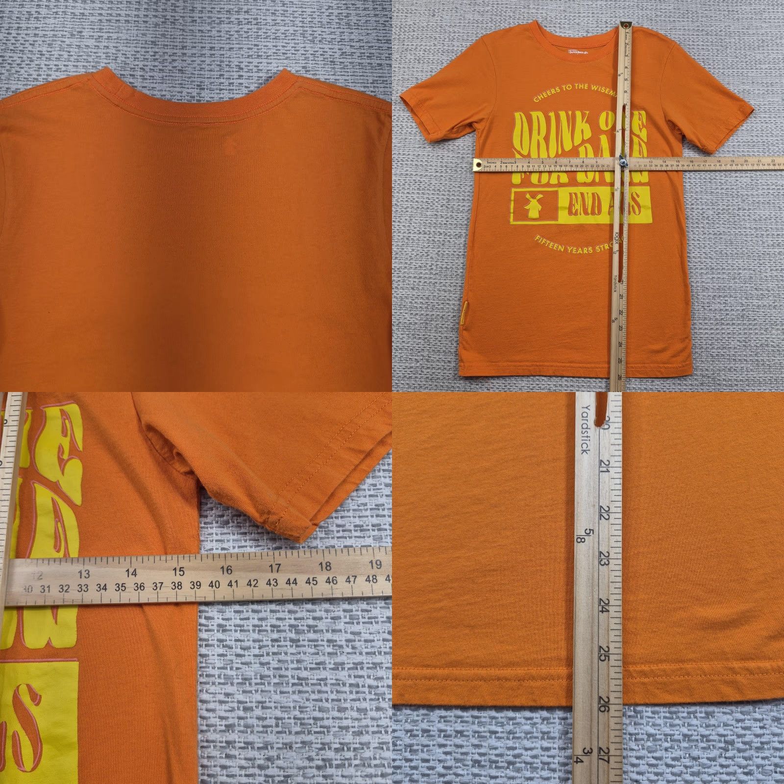 Vintage Dutch Bros Drink One For Dane Shirt T-Shirt Unisex Adults XS Orange Coffee ALS Awareness 15 Years Strong Size US XS / EU 42 / 0 - 8 Thumbnail