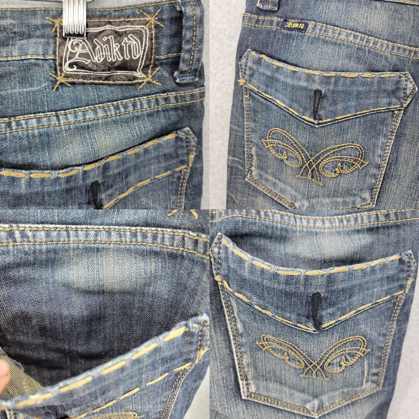Denime Adiktd Jeans Women’s 8 w30 Blue Denim Designer Wide-Leg 90s Bohemian Rock Jeans Size 30" / US 8 / IT 44 - 8 Thumbnail