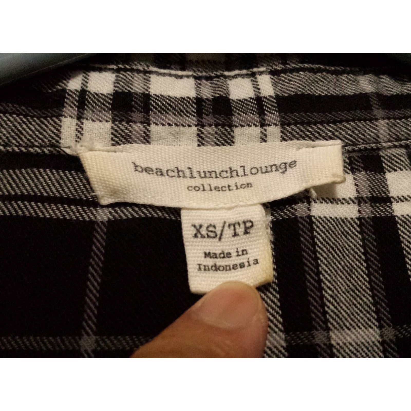 Vintage Beach Lunch Lounge Shirt XS Womens Black Plaid Check Long Sleeve Button-Down Blouse Size XS / US 0-2 / IT 36-38 - 5 Thumbnail