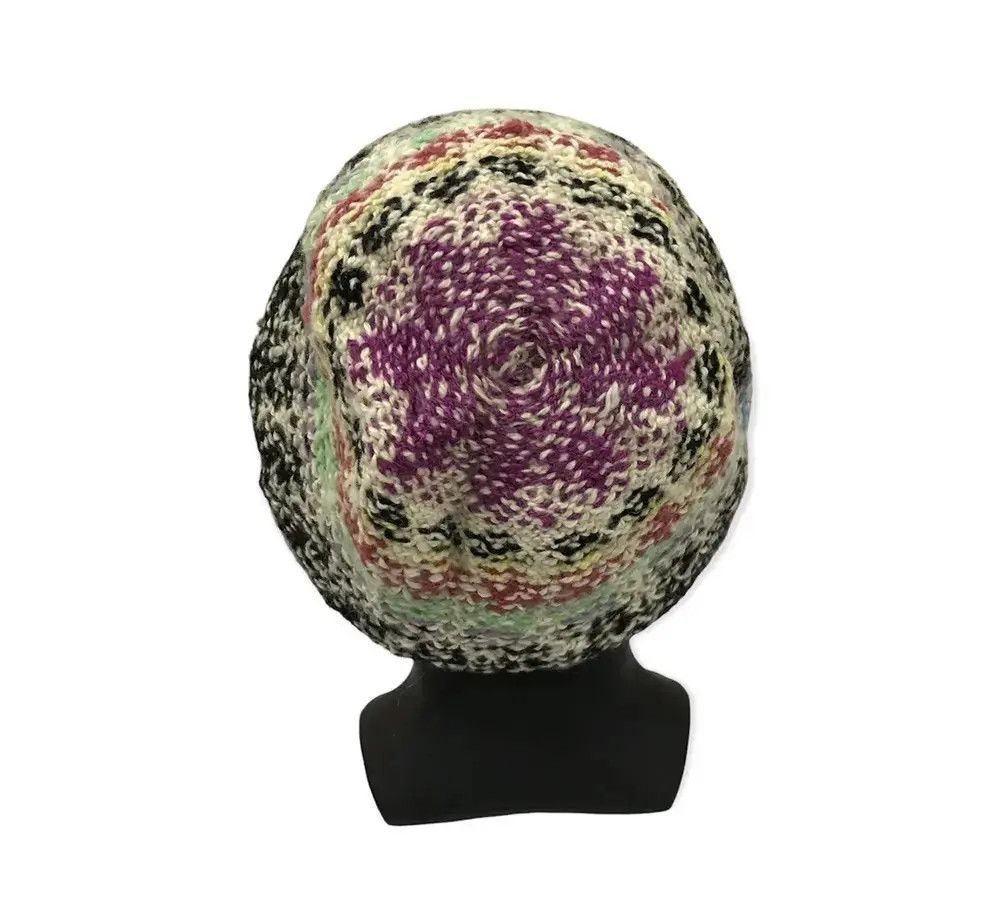 Handmade Japanese Brand Knit Multicolour Beanie Hat Size ONE SIZE - 4 Thumbnail
