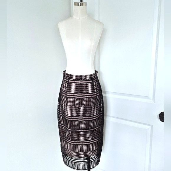 LK Bennett Lace Skirt Party Special Occasion Spring Summer Work Size 30" / US 8 / IT 44 - 4 Thumbnail
