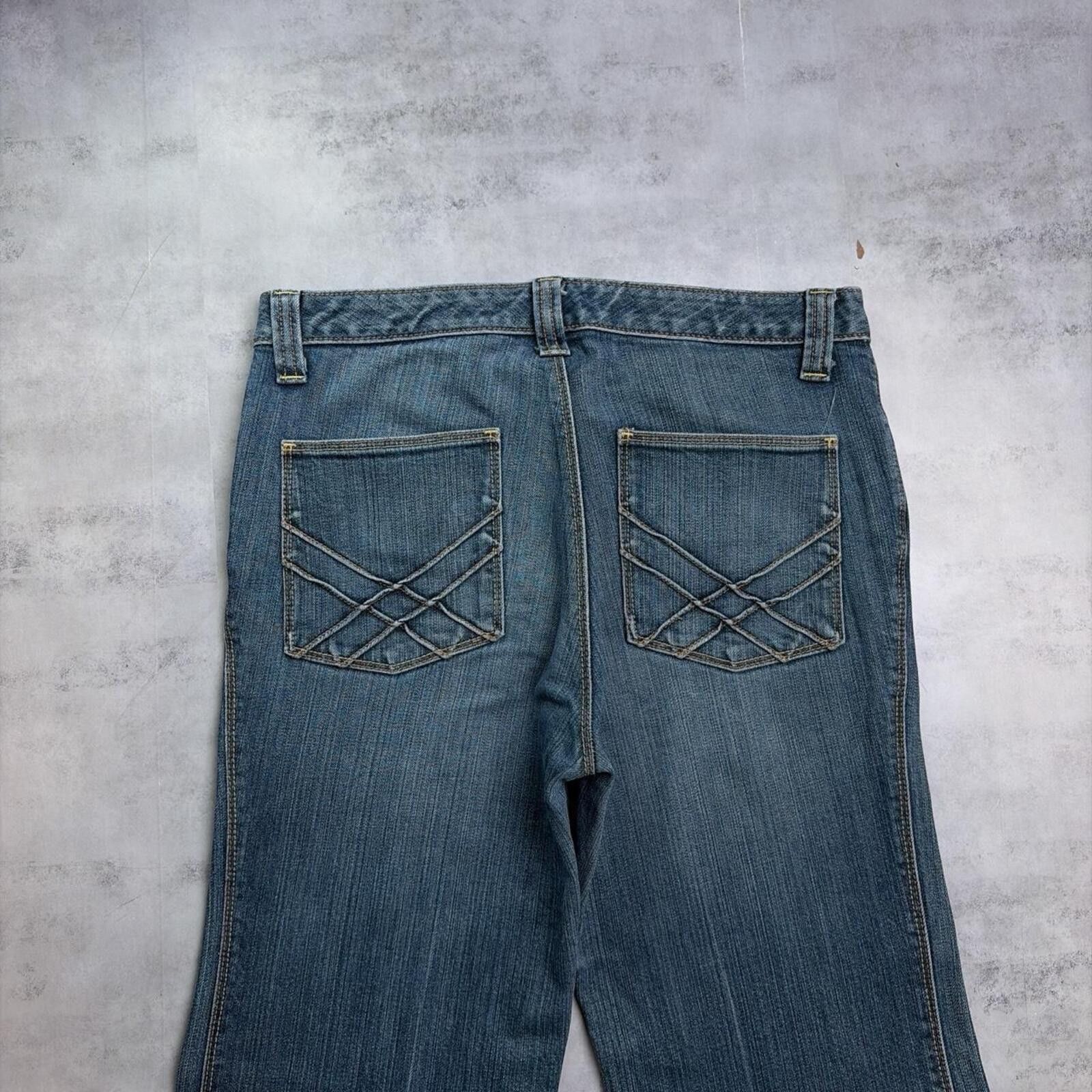 Gap Y2K Blue Gap Grunge Low Rise Flared Denim Jeans Size 30" / US 8 / IT 44 - 2 Thumbnail