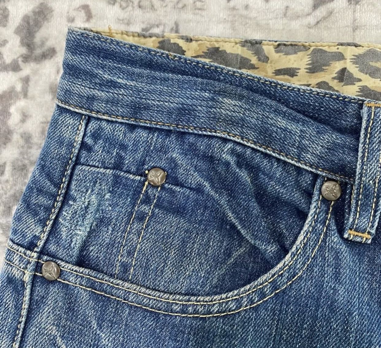 Fiberops Fiberops Shityeah Studded Blue Jeans punk Vintage 2000s Size US 36 / EU 52 - 4 Thumbnail