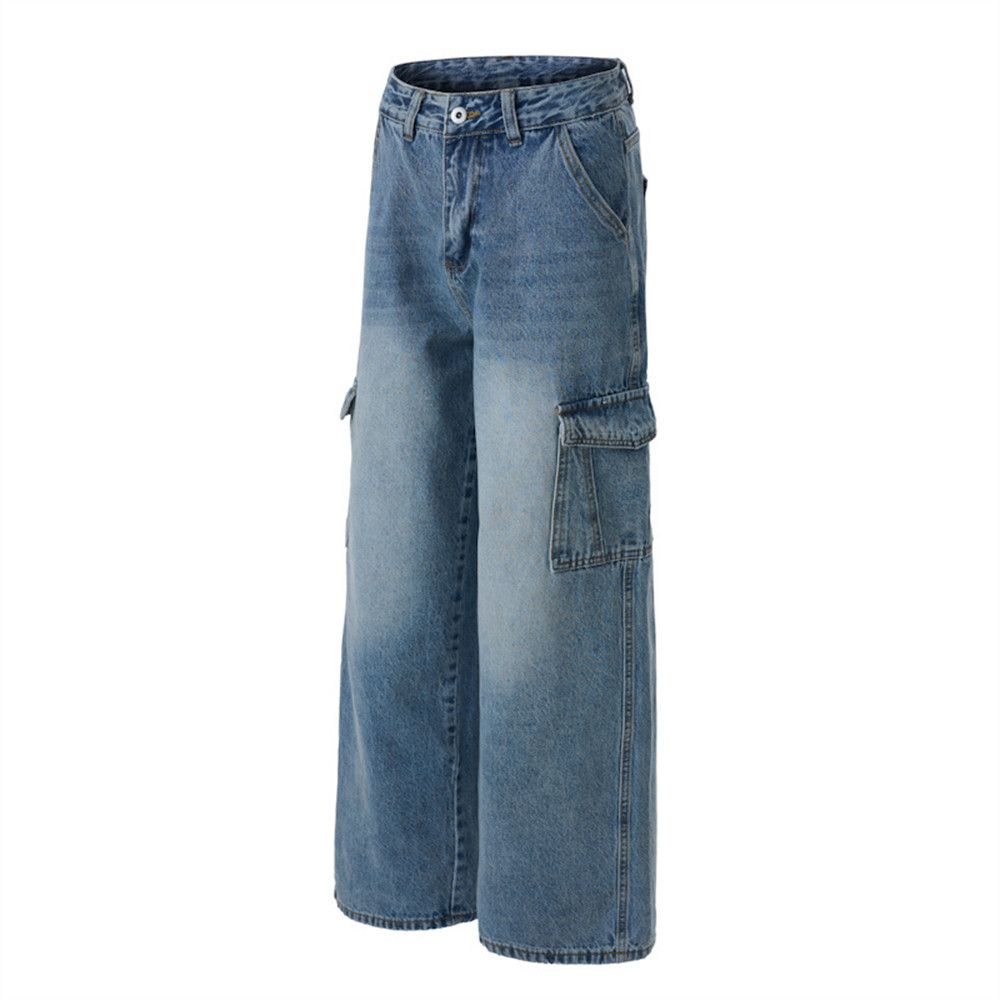 Vintage Men's vintage punk washed distressed multi-pocket work jeans Size US 32 / EU 48 - 5 Thumbnail