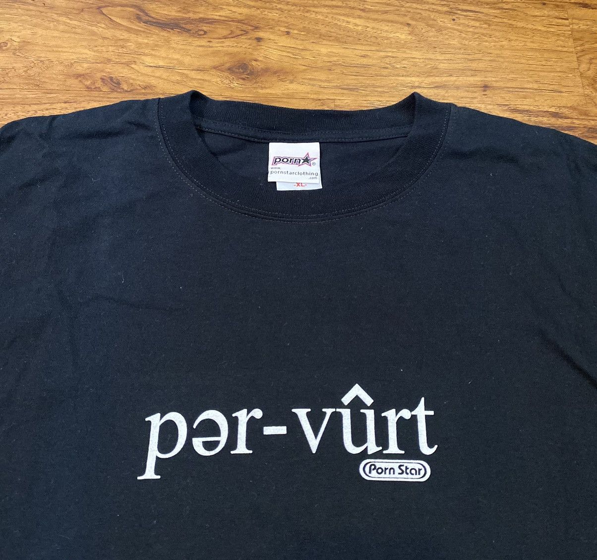 Image of Vintage 90's Porn Star Pervurt Shirt Skate Rave Y2K XL in Black, Men's