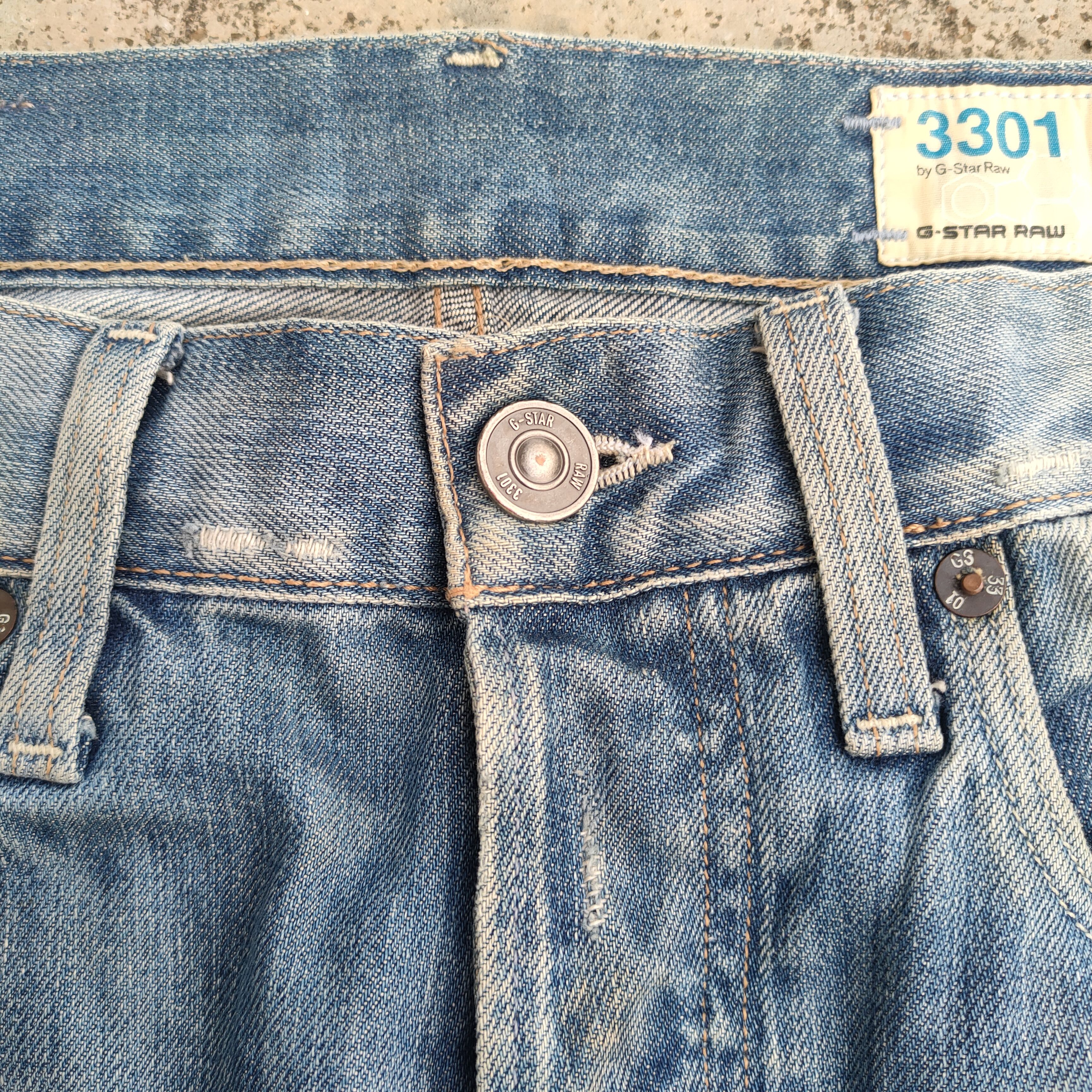 G-Star VINTAGE G RAW RIPPED FADED DENIM JEAN PANTS Size US 33 - 6 Thumbnail