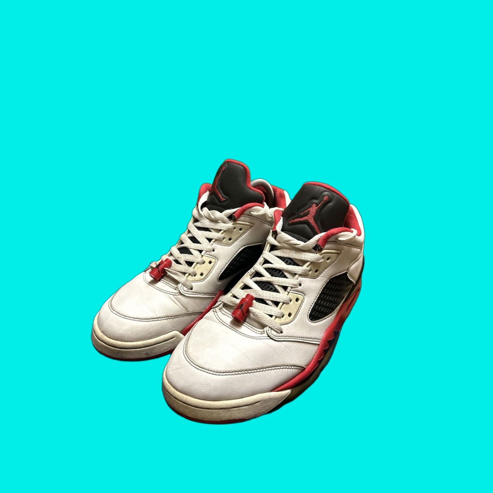 Nike Air Jordan Retro Low Basketball Sneakers White Fire Red Black Size  Mens